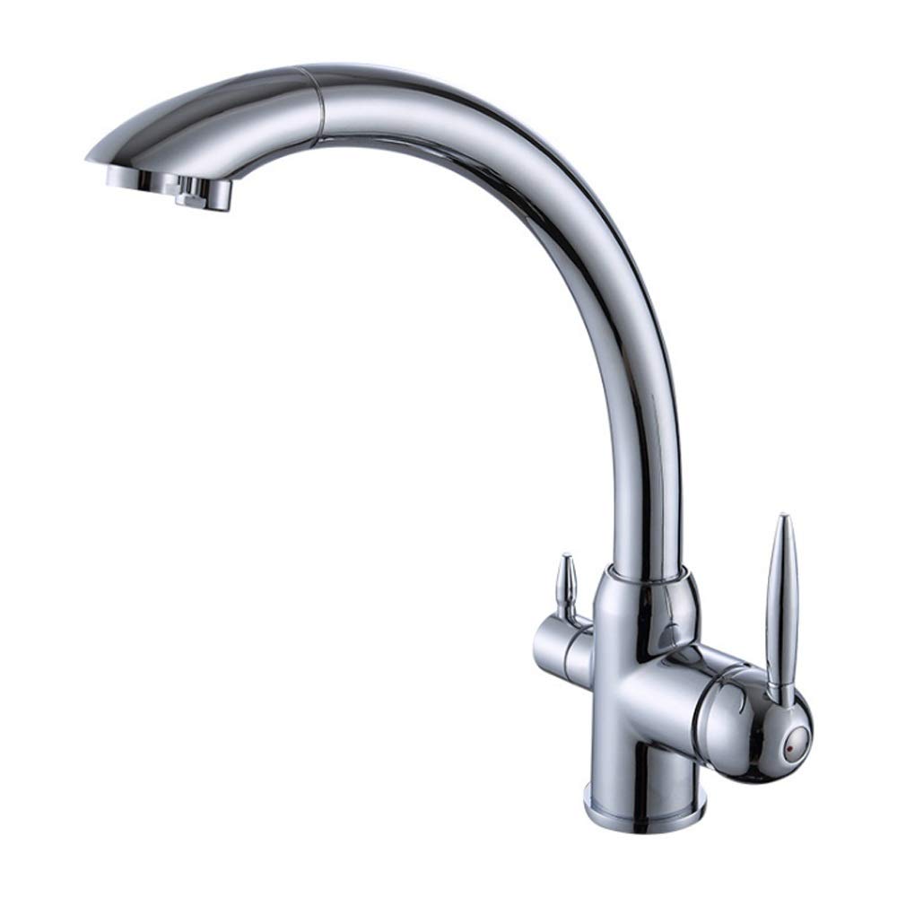 Rotatable 3-in-1 Kitchen Faucet with Filter - Adjustable Sink Faucet for Direct Water Connection | Perfect for Modern Kitchens, RV Camping & Outdoor Sinks