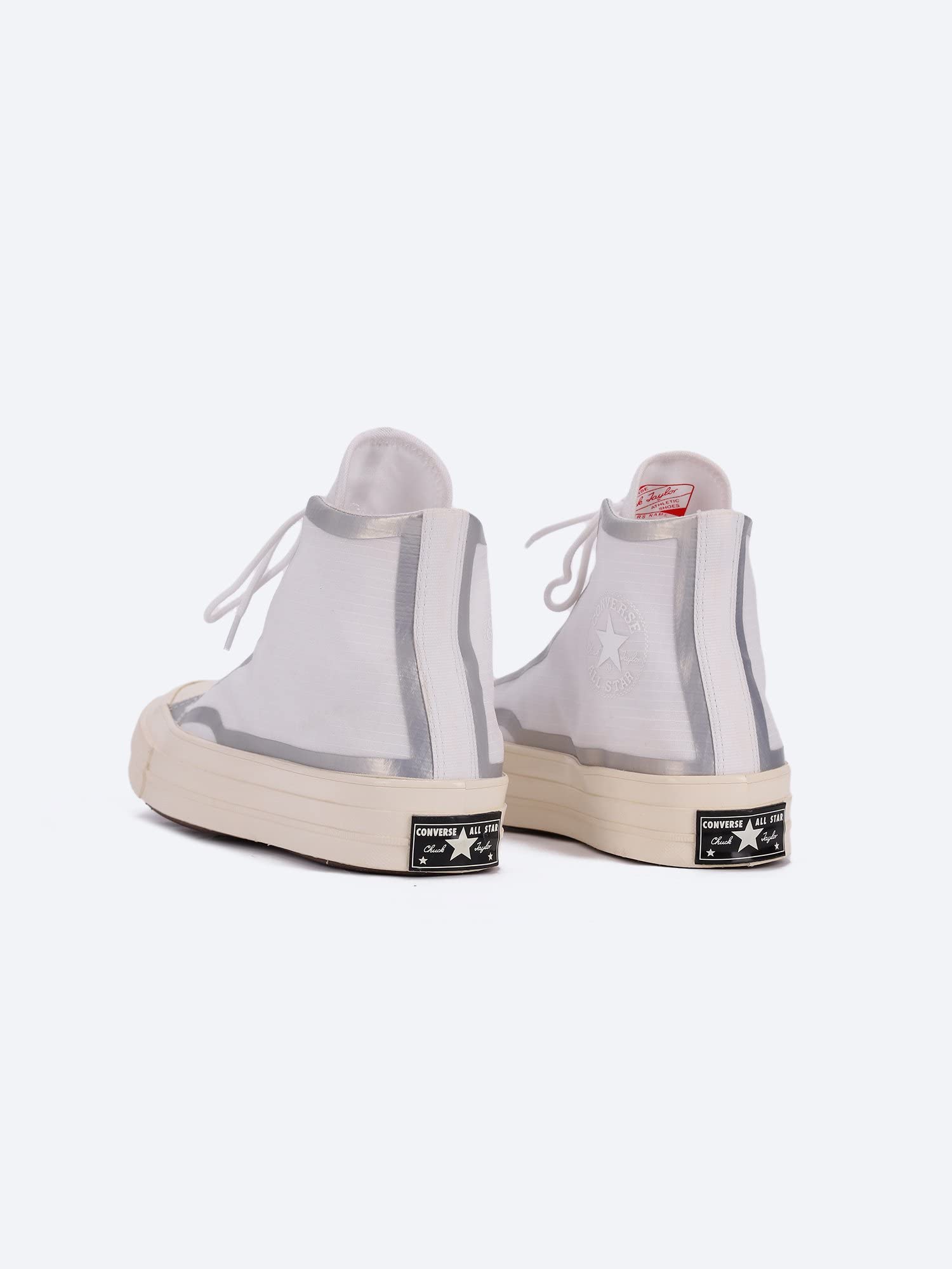 Converse Chuck 70 High Top Sneakers - Unisex Metallic Tape Seam White/Egret/Black (170767C) | Size 9 Men/11 Women | Retro Casual Shoes for Streetwear & Everyday Fashion
