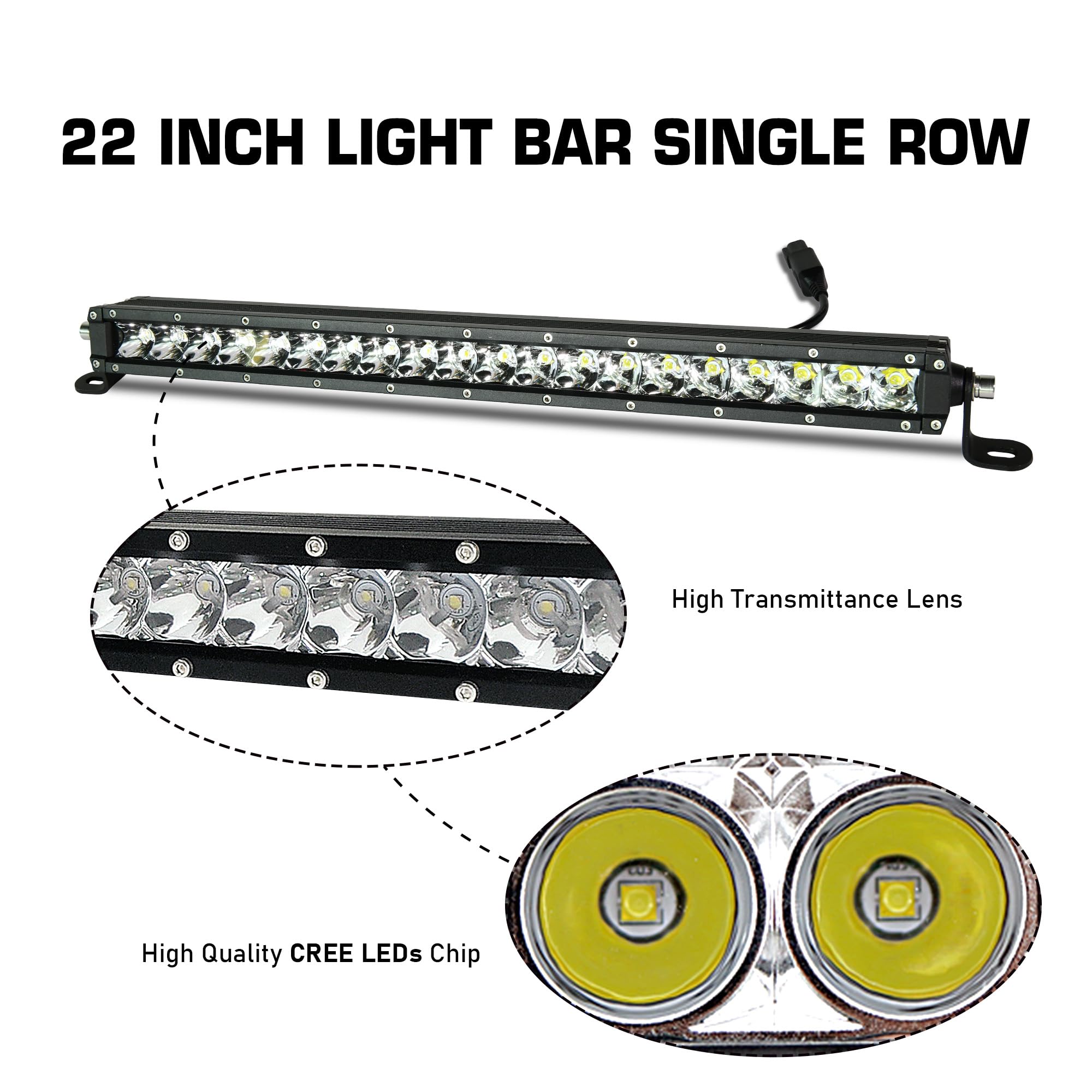 32 Inch 150W LED Spot Flood Light Bar - Waterproof Off Road Driving Lights with Flood Beam for Trucks, Jeeps, ATVs, UTVs, Tractors & Boats (12-60V) - Perfect for Night Off-Roading, Camping & Emergency Lighting