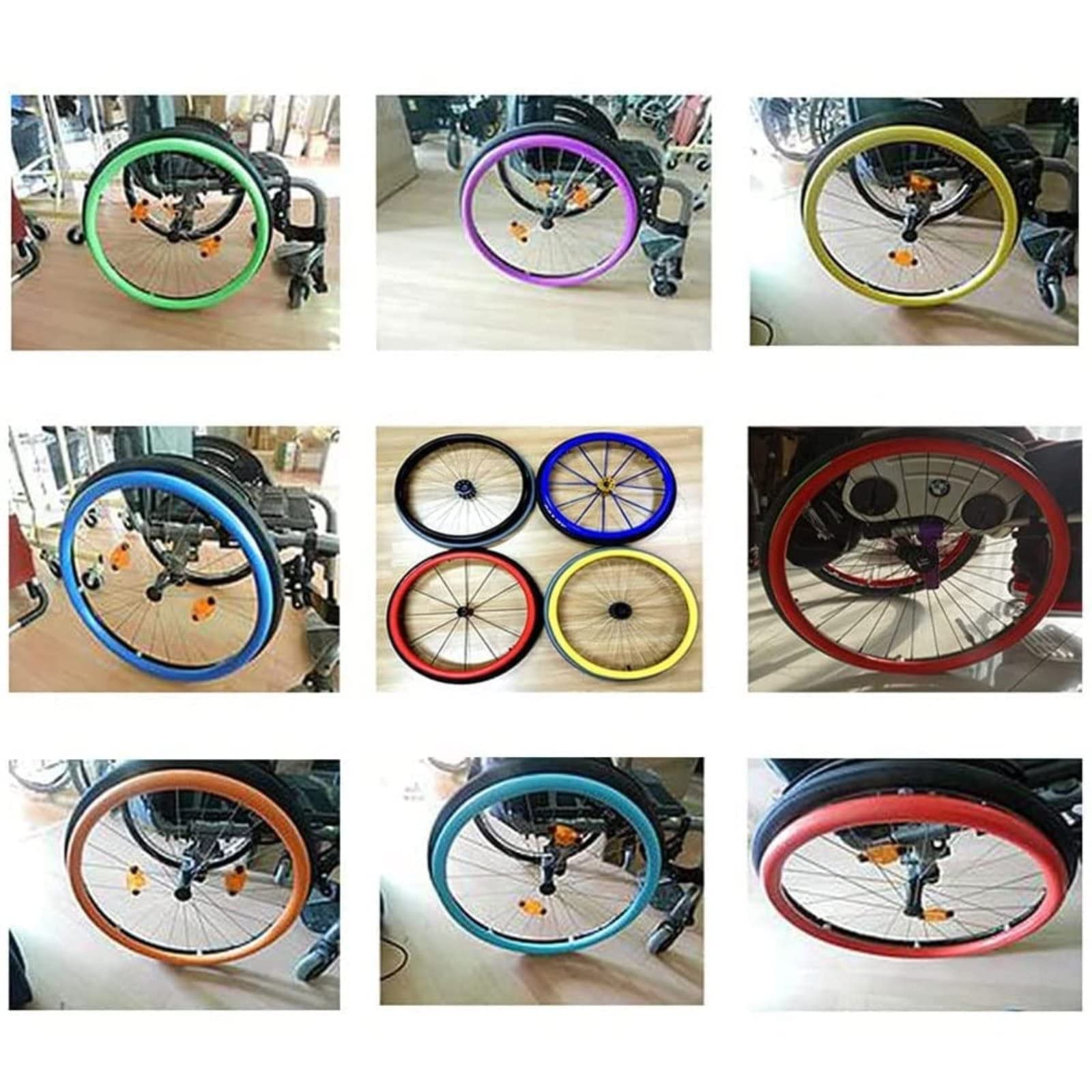 Wheelchair Handrim Covers 24 Inches - Non-Slip Push Ring Protective Covers for Rear Wheels (B-24 INCHES) - Improve Grip & Comfort for Daily Mobility & Outdoor Activities