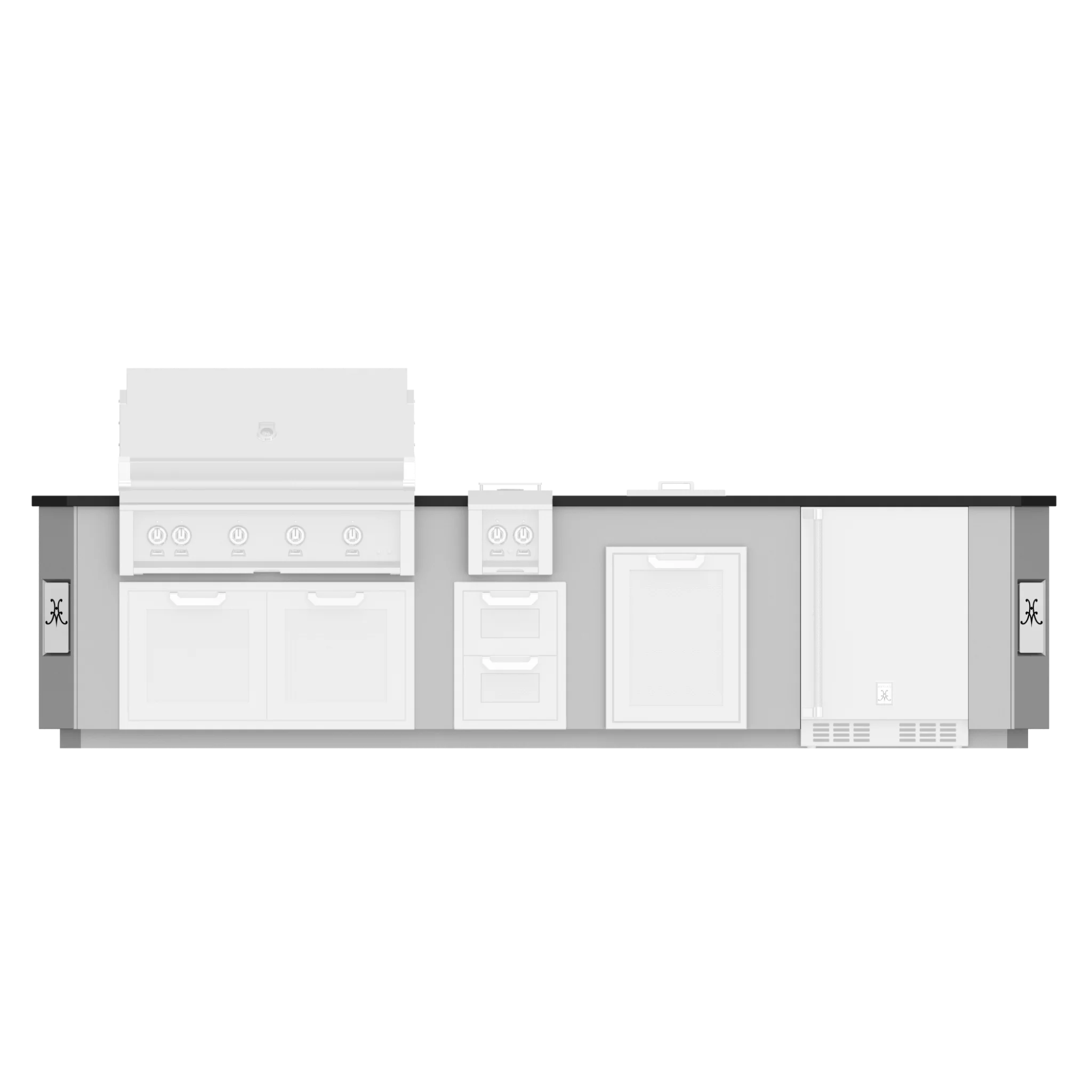 Hestan GES12 12 Ft. GE Series Kitchen Island with Side Burner Cutout - Premium Stainless Steel Commercial Island for Restaurants, Catering & Home Kitchens