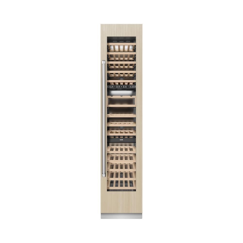 ZLINE 18 Inch 9.0 Cubic Feet Triple Zone 68 Bottle Panel Ready Right Hinge Column Wine Cooler - Perfect for Home Bars, Wine Cellars, and Entertaining Spaces (RBCWVR 18)