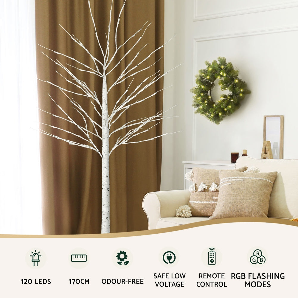1.7M Pre-Lit Christmas Tree with 120 RGB LED Lights - Jingle Jollys Holiday Decor for Home, Office & Party Decorations