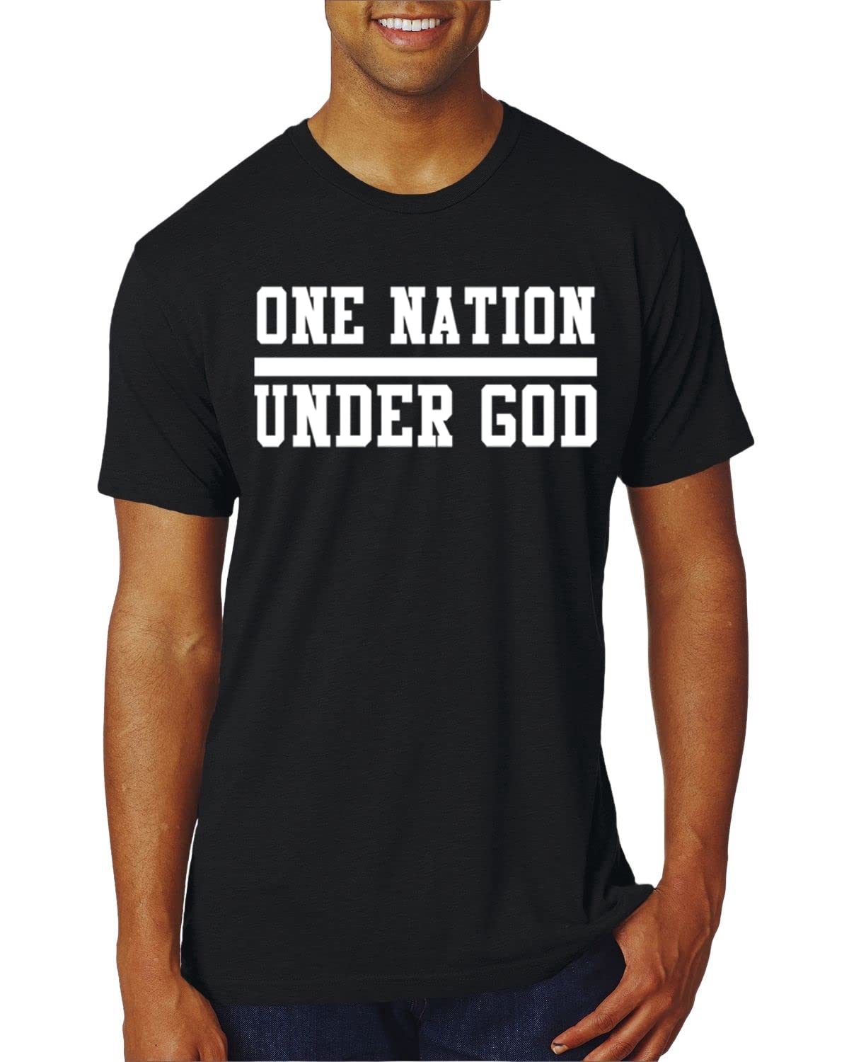 One Nation Under God Christian Men's Premium Tri-Blend T-Shirt - Inspirational Faith-Based Apparel for Church, Bible Study & Daily Wear