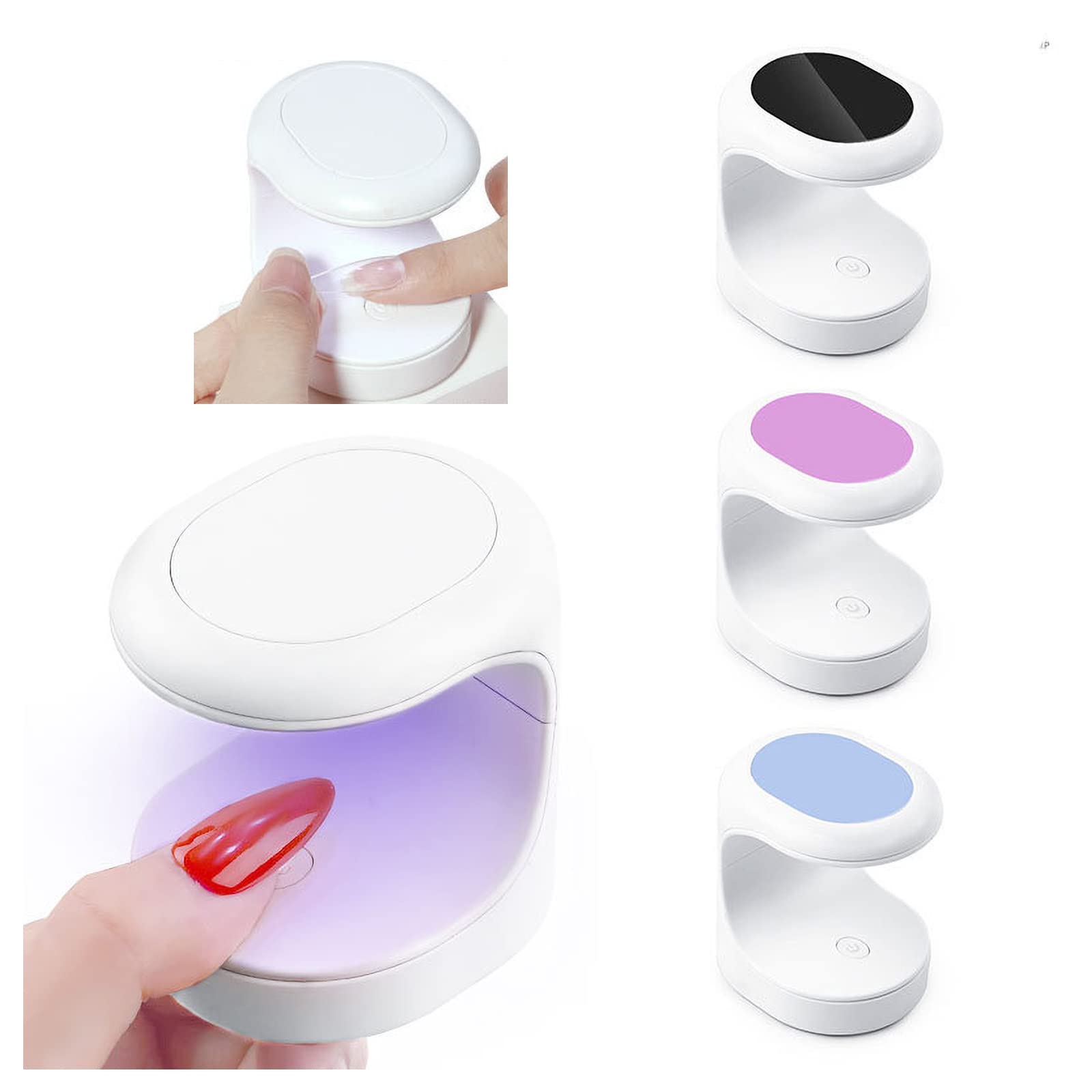 USB Mini Nail Phototherapy Lamp - Small UV LED Gel Nail Dryer with Auto Sensor, Portable Manicure Light for Fingernails & Toenails | Fast Curing for Salon & Home Nail Art | Includes Charging Cable