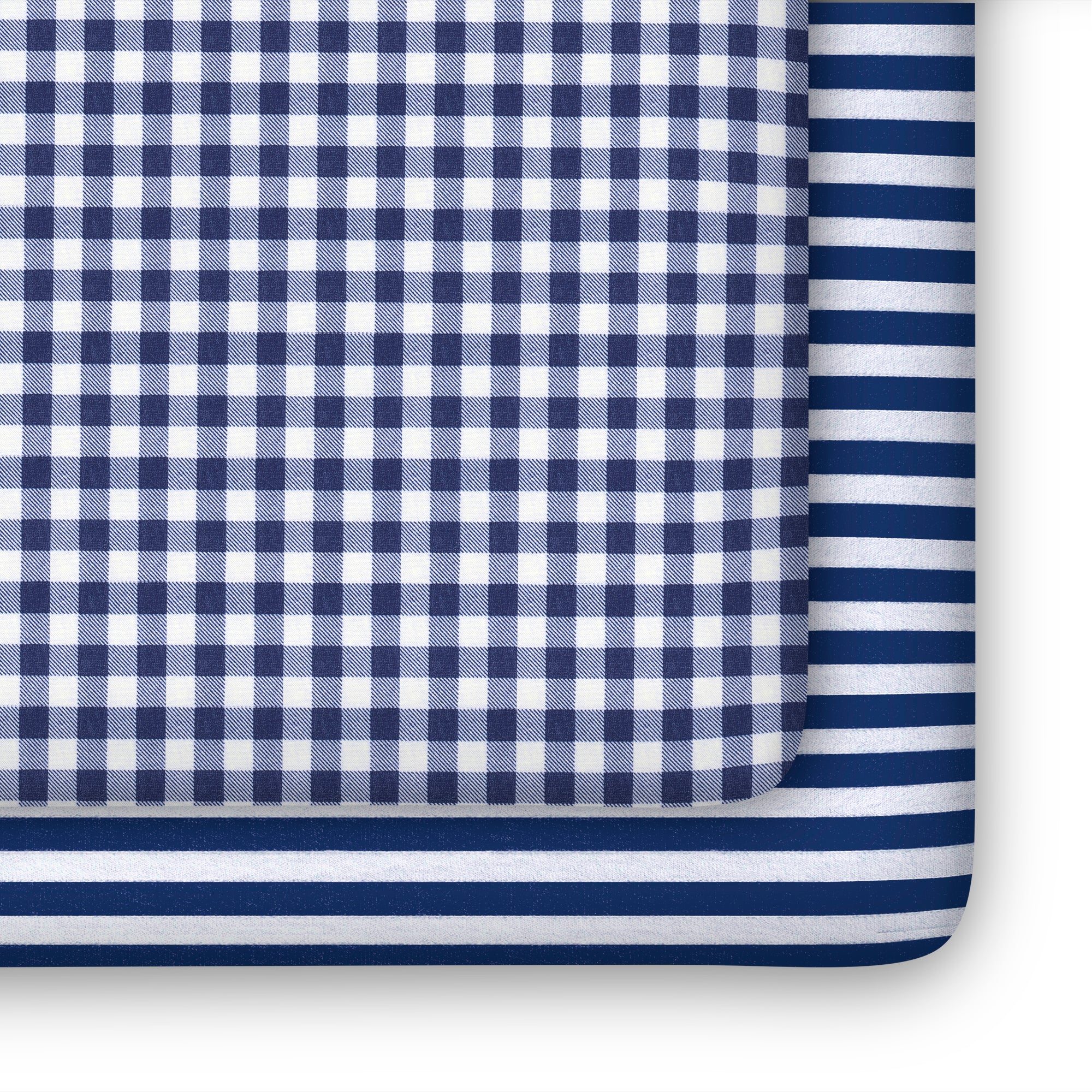 Blue Gingham Fitted Crib Sheets 2 Pack - Soft Baby Crib Bedding Set for Boys & Girls - Perfect for Nursery, Daycare & Travel