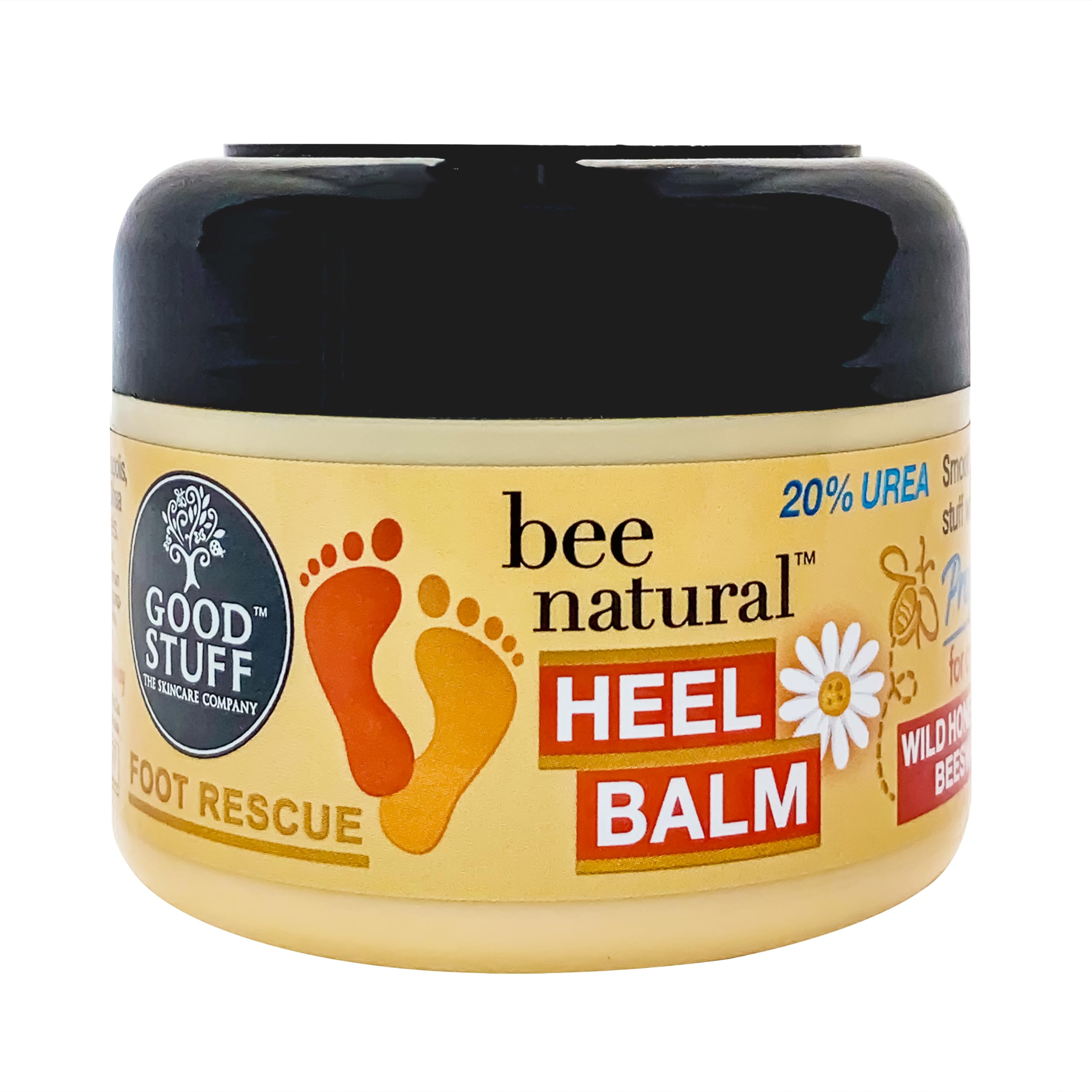 Good Stuff Bee Natural Cracked Heel Repair Balm with 20% Urea - Intensive Moisturizing Foot Cream for Dry Cracked Feet - Heals Rough Skin & Restores Healthy Feet - Perfect for Daily Foot Care & Cracked Heel Treatment