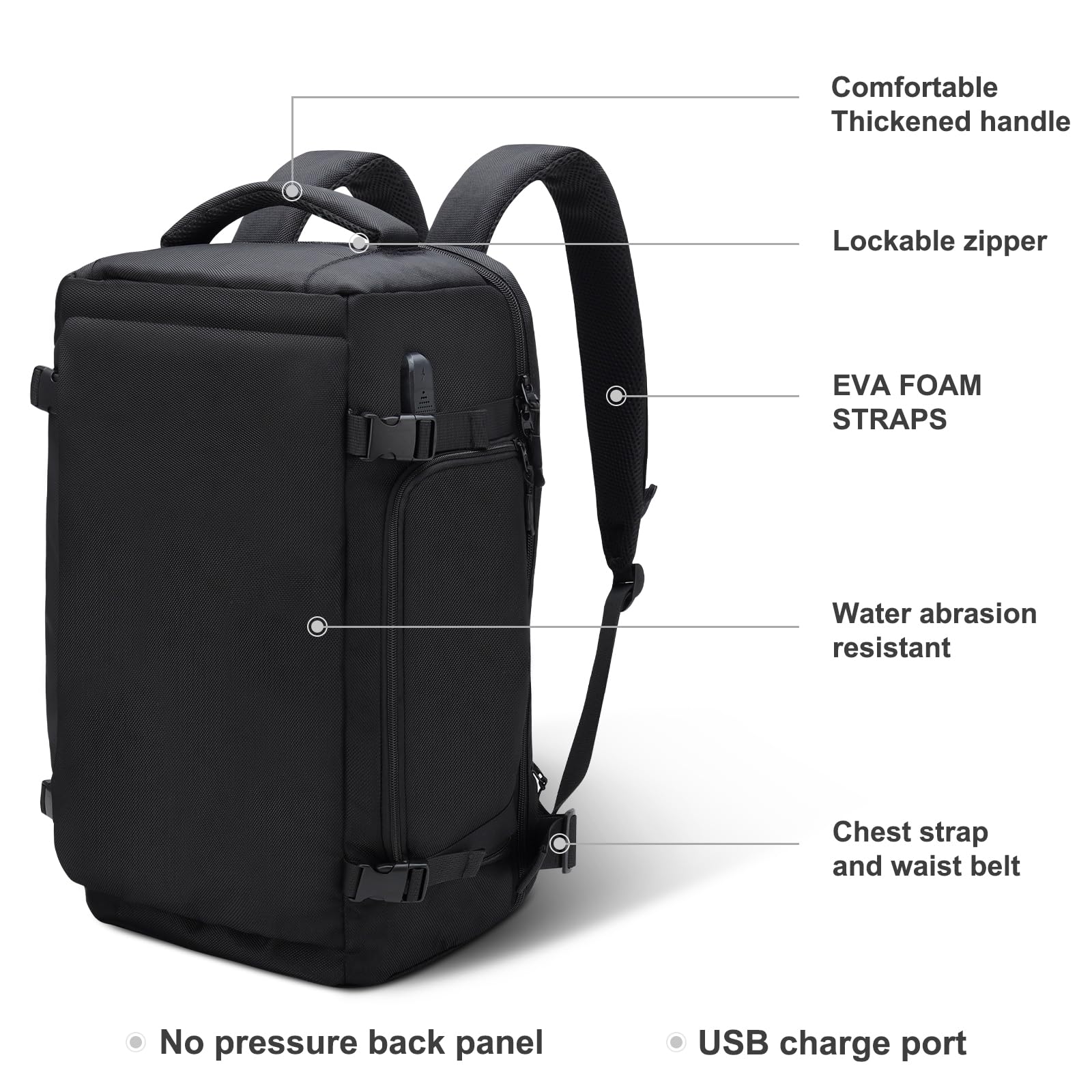 40L Travel Backpack for Men & Women - TSA Approved Carry On Luggage with 17.3 Inch Laptop Compartment | Water-Resistant Business Weekender Bag for Air Travel, Commuting & Outdoor Adventures