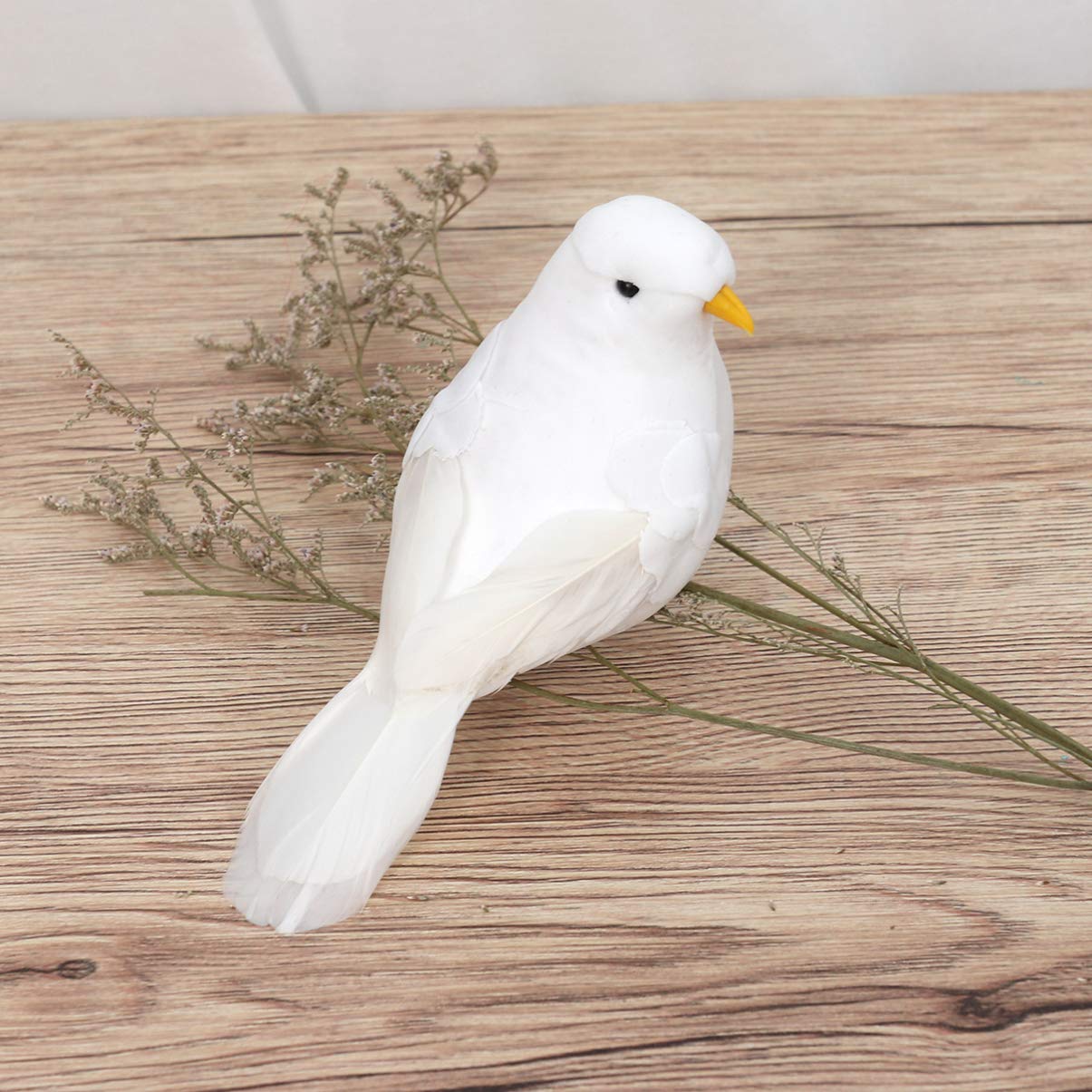 2PCS Cute Artificial Dove & Pigeon Miniature Foam Birds with Clips - Perfect for Bonsai Decor, Home Desk, Garden & Photo Props | FOMIYES Home Decor Accessories | Ideal for Wedding Centerpieces, DIY Crafts & Spring Home Decoration