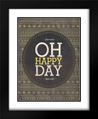 Ashley 20x23 Black Modern Framed Double Matted Museum Art Print - 'Oh Happy Day' by Sta Teresa | Wall Decor for Living Room, Bedroom & Office