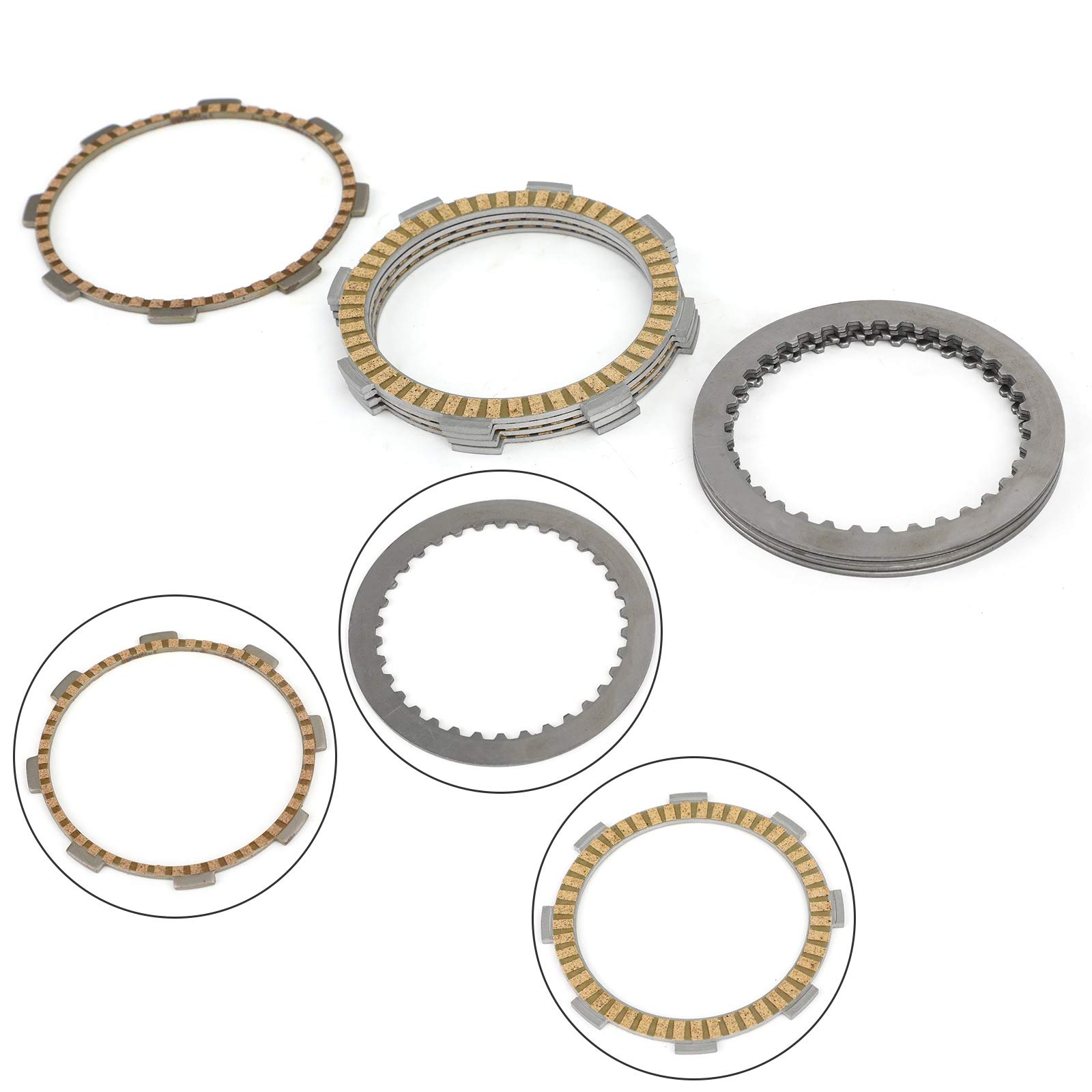 Bruce & Shark Clutch Kit Steel & Friction Plates for Kawasaki KLX125 KLX140 KLX150 D-Tracker 2008-2018 - Off-Road Motorcycle Replacement Parts for Dirt Bikes & Trail Riding