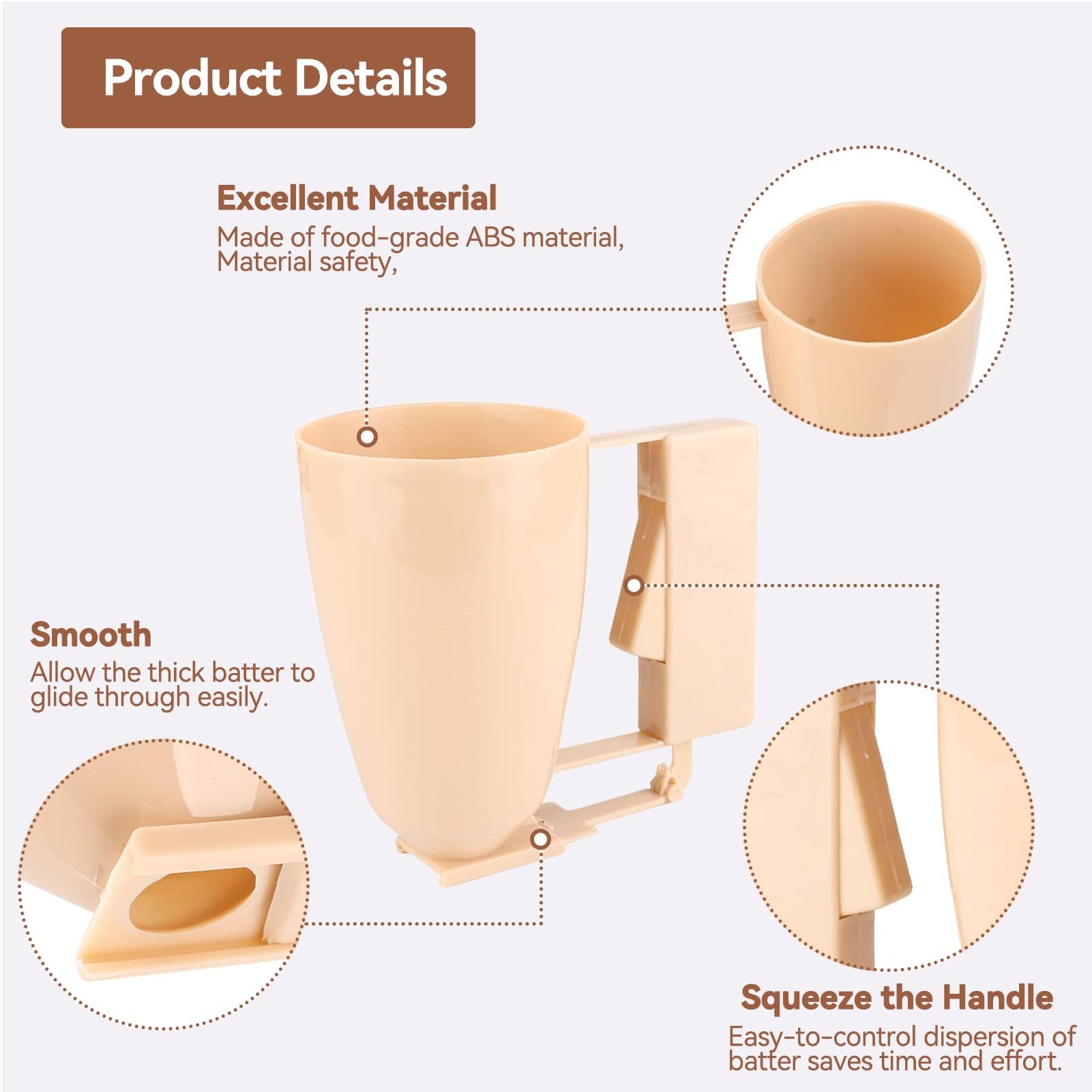 **Pancake Batter Dispenser - Manual Batter Dispenser for Pancakes, Cupcakes, Waffles & Cookies - Handheld Kitchen Baking Tool for Easy & Mess-Free Batter Pouring**    *(Perfect for Breakfast, Brunch, Baking Parties & Family Cooking Fun!)*