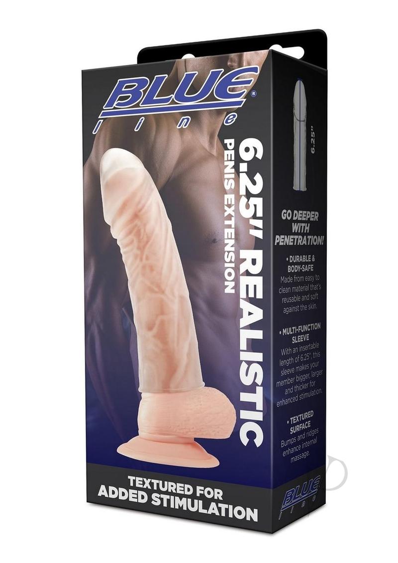 Realistic Blue Line Penis Extension - 6.25 Inch Clear Silicone Enhancer for Couples & Adult Play - Perfect for Roleplay, Spicing Up Intimacy & BDSM Scenes