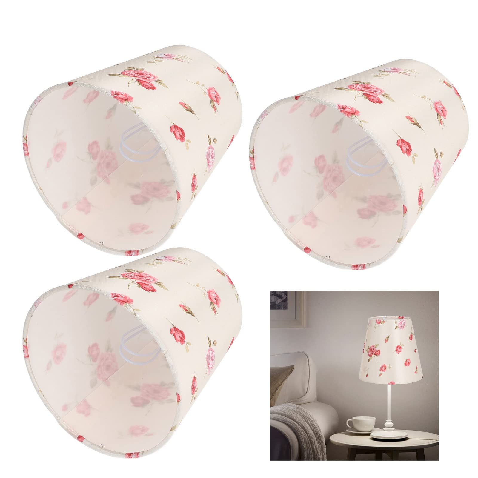Restokki 3Pcs Small Lamp Shades - Handcrafted Soft Fabric Dustproof Barrel Chandelier Covers for Desk, Nightstand, Bedroom, Living Room & Office - Perfect for Cozy Reading Nooks and Ambient Lighting