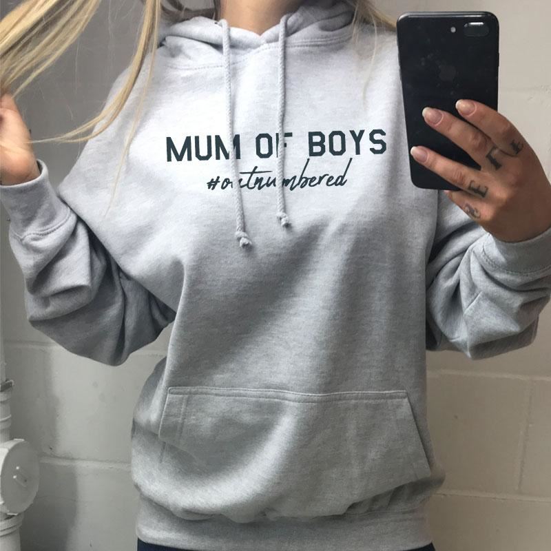 Outnumbered Boys Hoodie - Trendy Hashtag Design for Kids | Perfect for Family Photos & Casual Outings