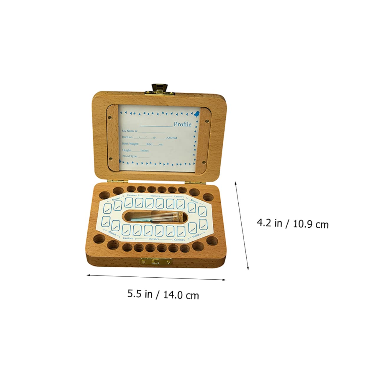 VICASKY Wooden Baby Teeth Keepsake Box - Handcrafted Memory Box for First Tooth, Newborn Keepsakes & Tooth Fairy Gifts for Boys and Girls - Perfect for Baby Showers, Christenings and Childhood Milestones