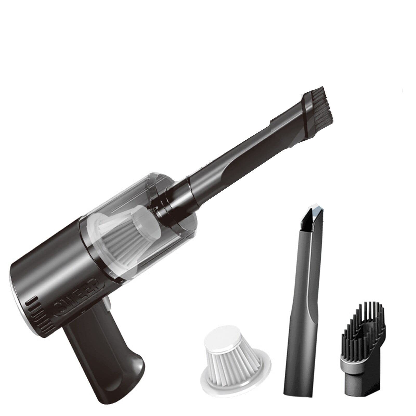 Black Cordless Mini Handheld Vacuum Cleaner - Powerful Suction for Car, Home & Pet Hair Cleaning | Lightweight Portable Car Vacuum for Keyboard, Upholstery & Small Spaces