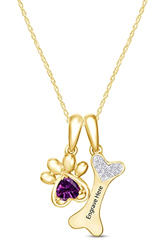 Yellow Gold Over : Simulated Amethyst