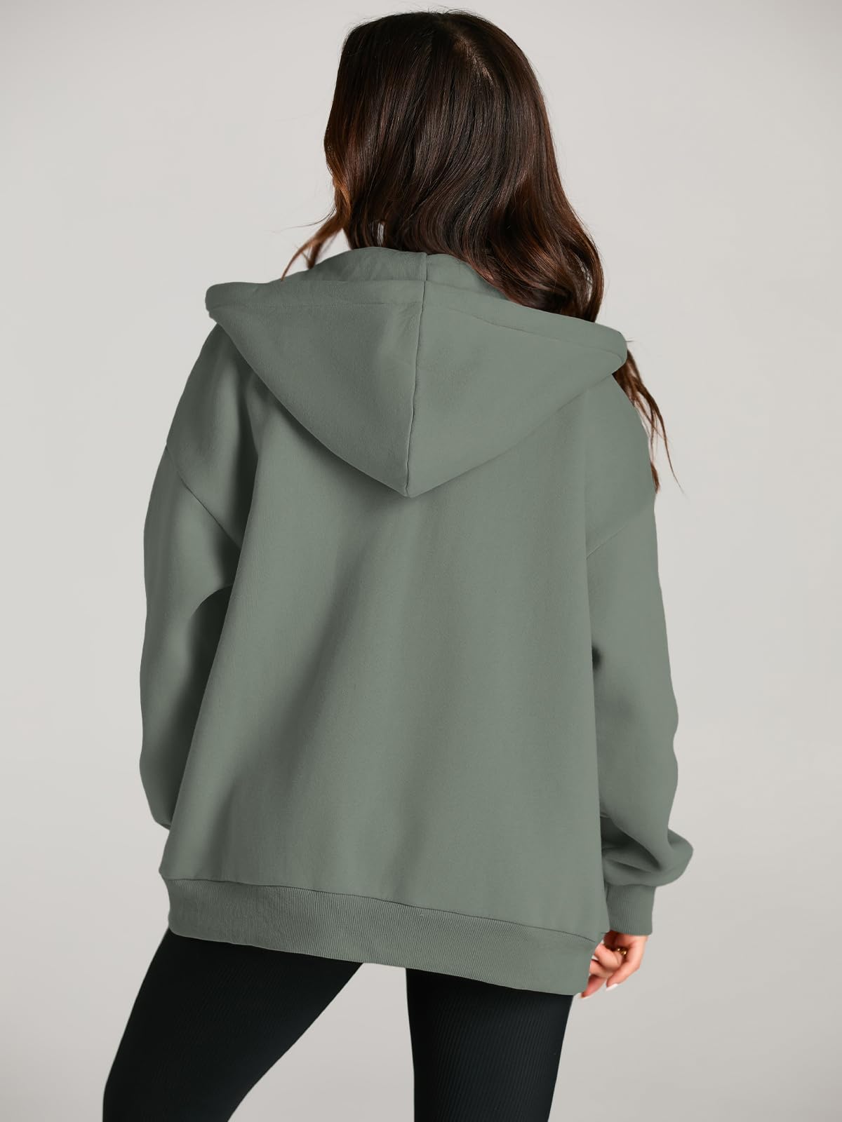 EFAN Women's Oversized Zip Up Hoodie with Drawstring & Pocket - Cute Fall Jacket Casual Sweatshirt for Streetwear, Lounge & Outdoor Activities