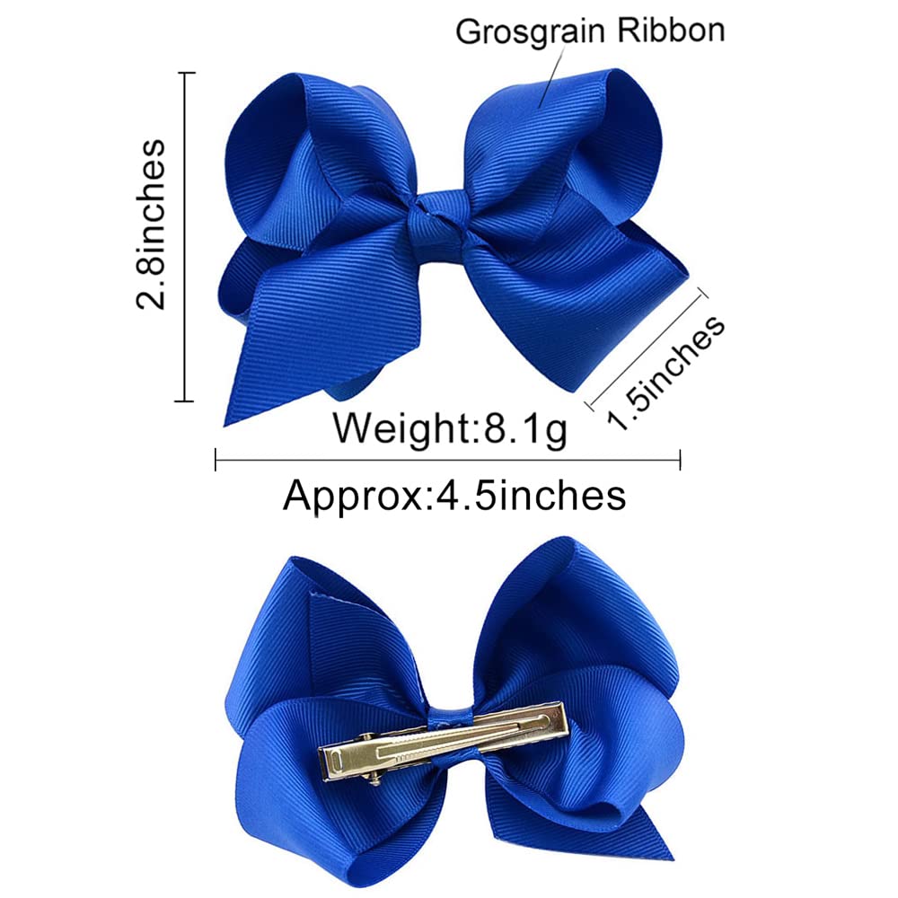 40PCS 4.5 Inch Hair Bows for Girls - Grosgrain Ribbon Hair Accessories with Alligator Clips for Toddlers, Baby Girls, Kids & Teens (20 Pairs) - Perfect for Parties, School, Holidays & Everyday Wear