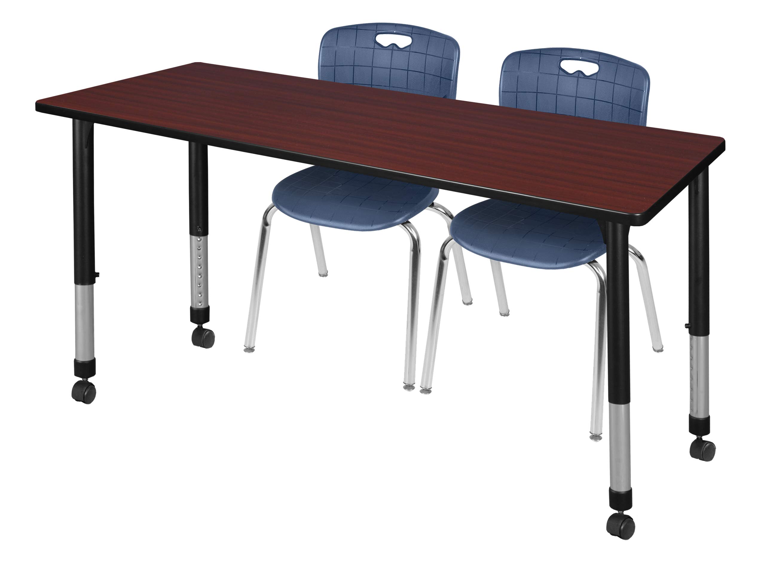 Regency Kee Height Adjustable Mobile Classroom Table Set with Two 18