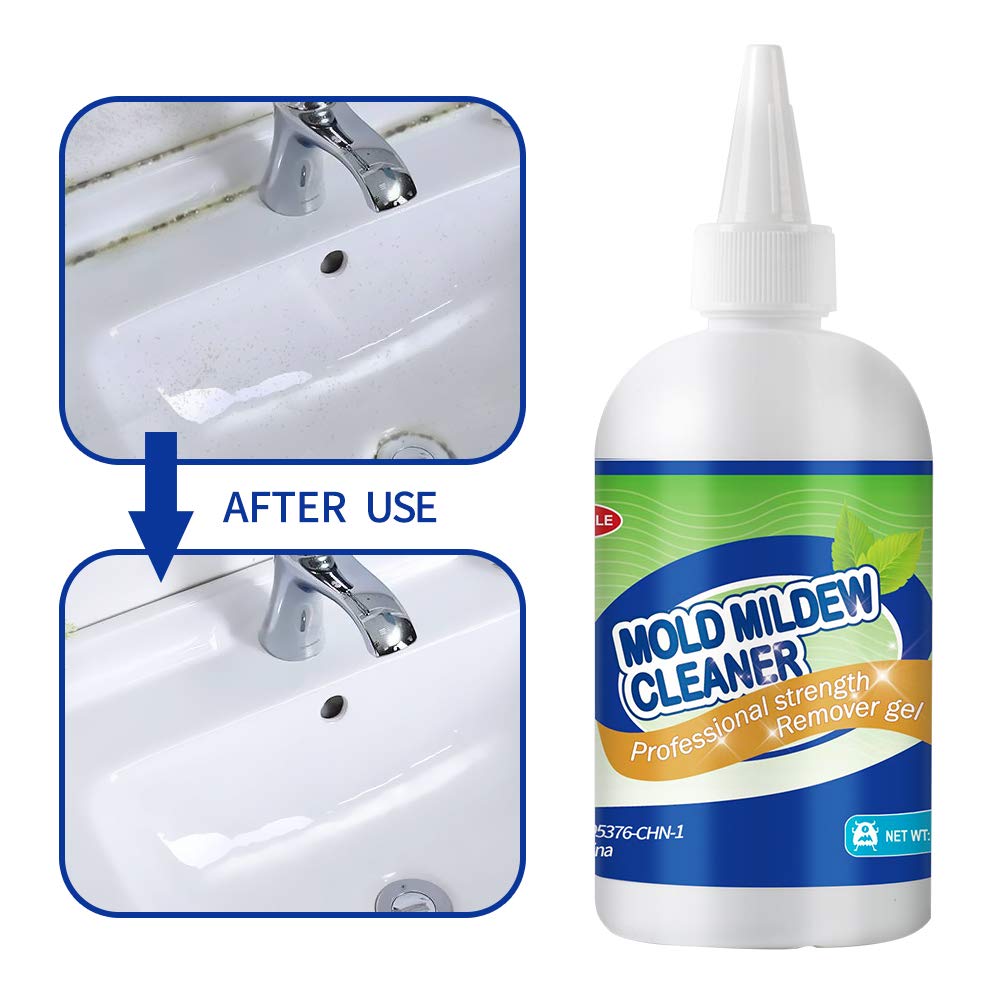 Powerful Mold & Mildew Remover Gel - Deep Cleaning for Bathroom Tiles, Grout, Kitchen Sinks & Household Surfaces - 8 Fl Oz (Pack of 1) | Eliminates Stubborn Stains & Prevents Regrowth - Ideal for Showers, Bathtubs, Countertops & More
