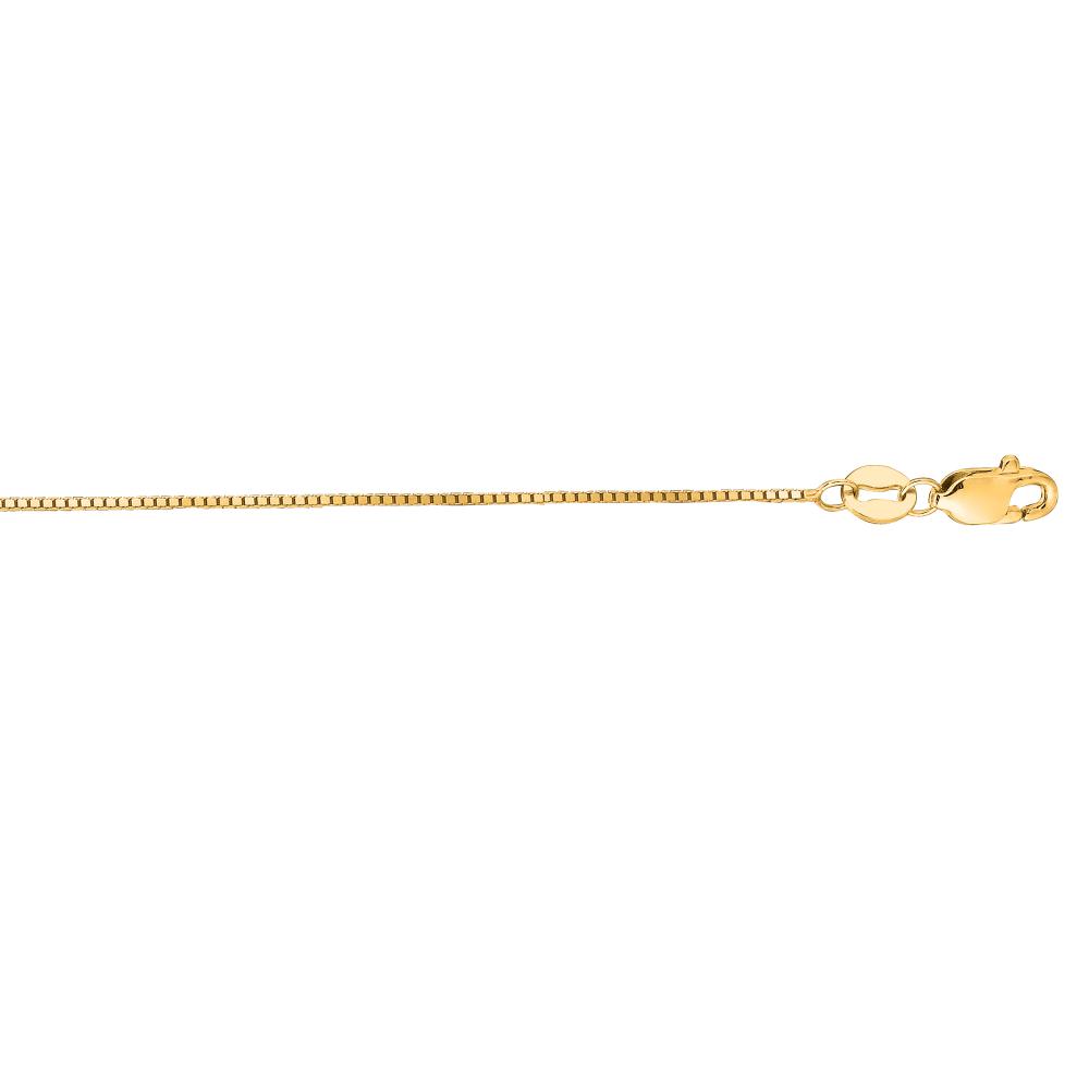 14K Gold 0.60mm Classic Box Chain Necklace for Women - Dainty Layering Jewelry for Everyday Wear & Gift Giving