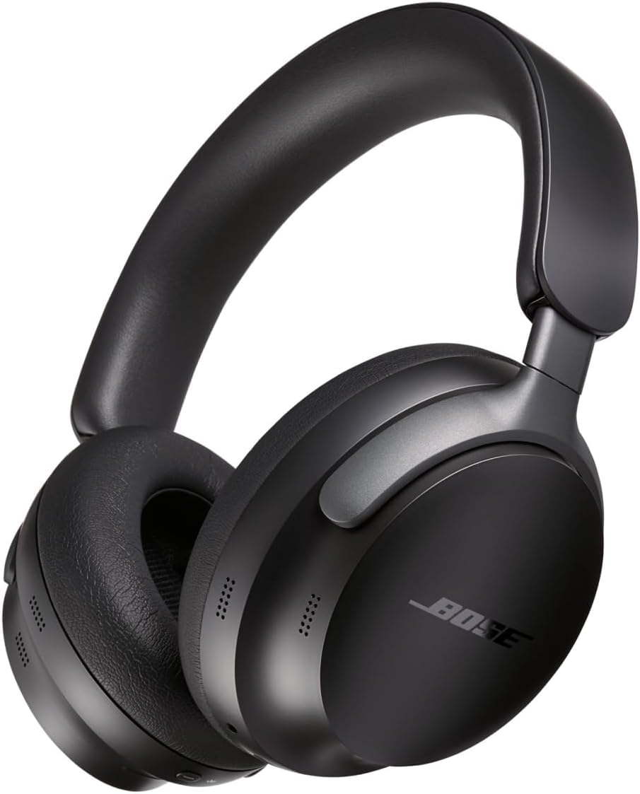 Bose QuietComfort Ultra Wireless Bluetooth Headphones with Spatial Audio & Active Noise Cancelling - Over-Ear Headset with Built-in Mic, 24-Hour Battery Life (Black) - Perfect for Travel, Work & Music Lovers