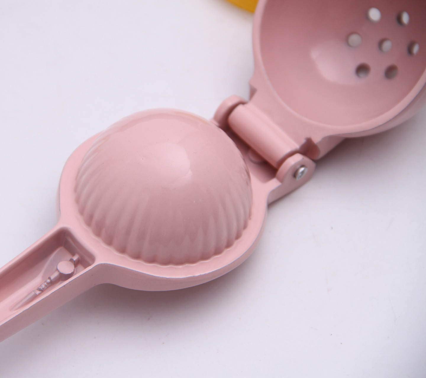 Stainless Steel Manual Citrus Juicer - Handheld Lemon Lime Squeezer for Fresh Juice - Durable Kitchen Tool (Pink) - Perfect for Cocktails, Baking & Healthy Drinks