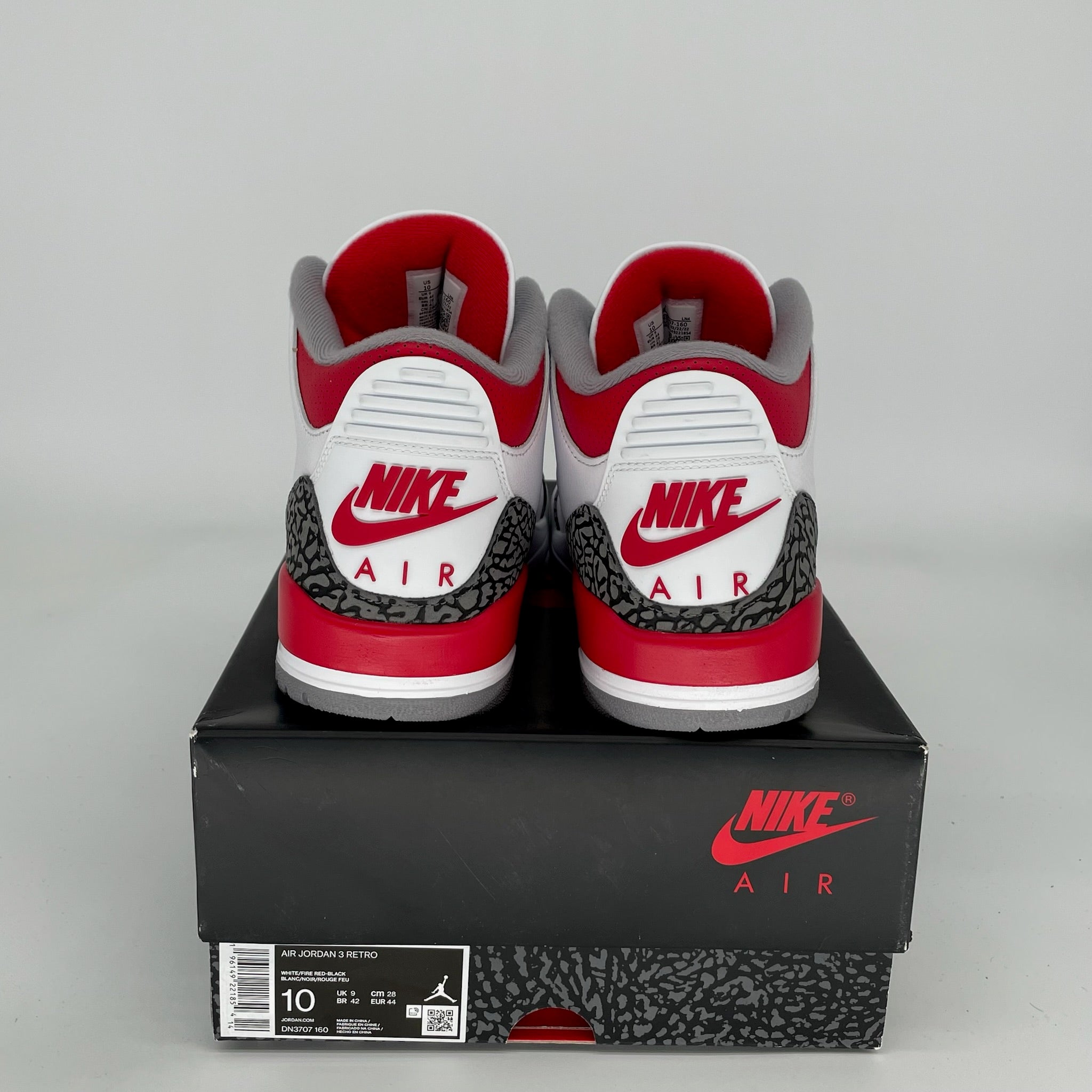 AIR JORDAN 3 Retro Fire Red Men's Basketball Shoes Size 10 DN3707-160 - Perfect for Streetwear, Sneaker Collection & Casual Wear