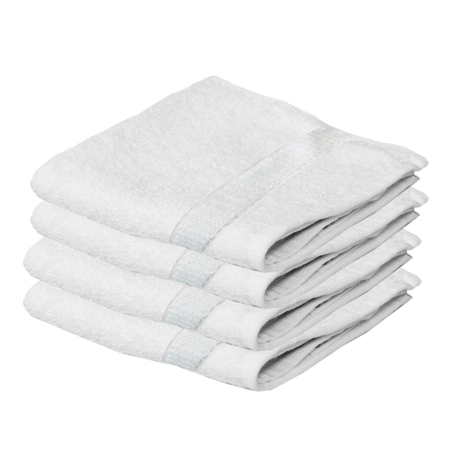 Kuber Industries 4-Piece Cotton Face Towel Set - 400 GSM, 14x21 Inches, Soft & Absorbent, White (CTKTC8603) - Perfect for Spa, Gym, Travel & Daily Skincare Routine