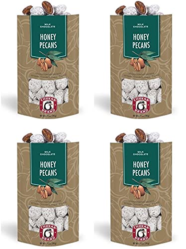Premium Milk Chocolate Honey Roasted Pecans - 4 Pack (16oz Total) | Gourmet Snacks for Gifts, Parties & Healthy Desserts | Kosher, Gluten-Free Nut Treats