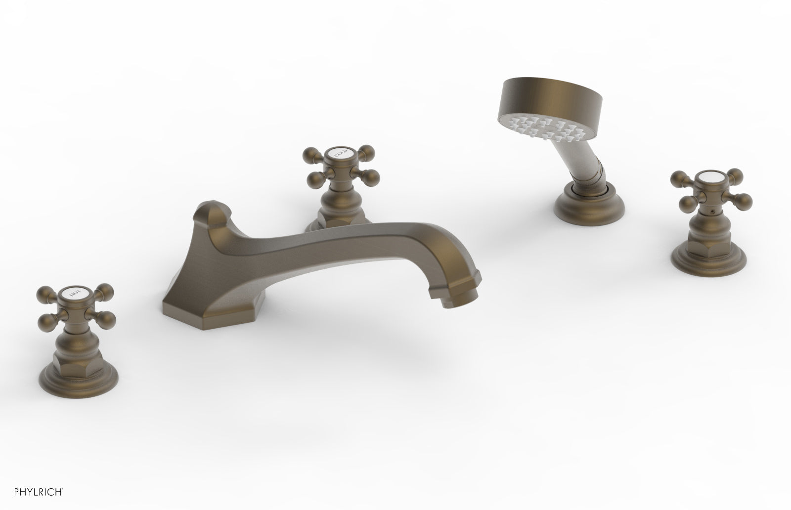 HEX TRADITIONAL Deck Mounted Bathtub Set with Hand Shower - 500 48 - Perfect for Bathroom Renovation & Spa-Like Relaxation at Home