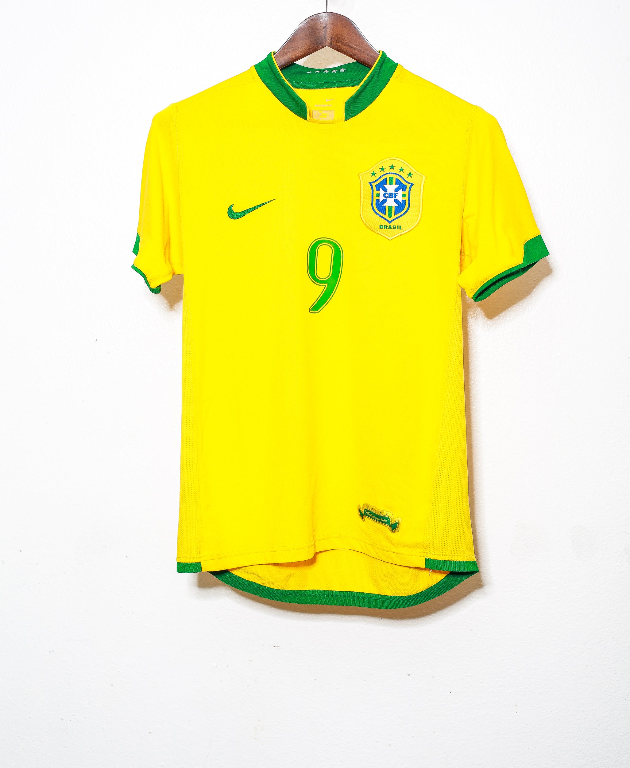 2008 Brazil Home Soccer Jersey #9 Ronaldo (Size S) - Authentic Football Shirt for Fans & Collectors - Perfect for Matches, Gifts & Memorabilia