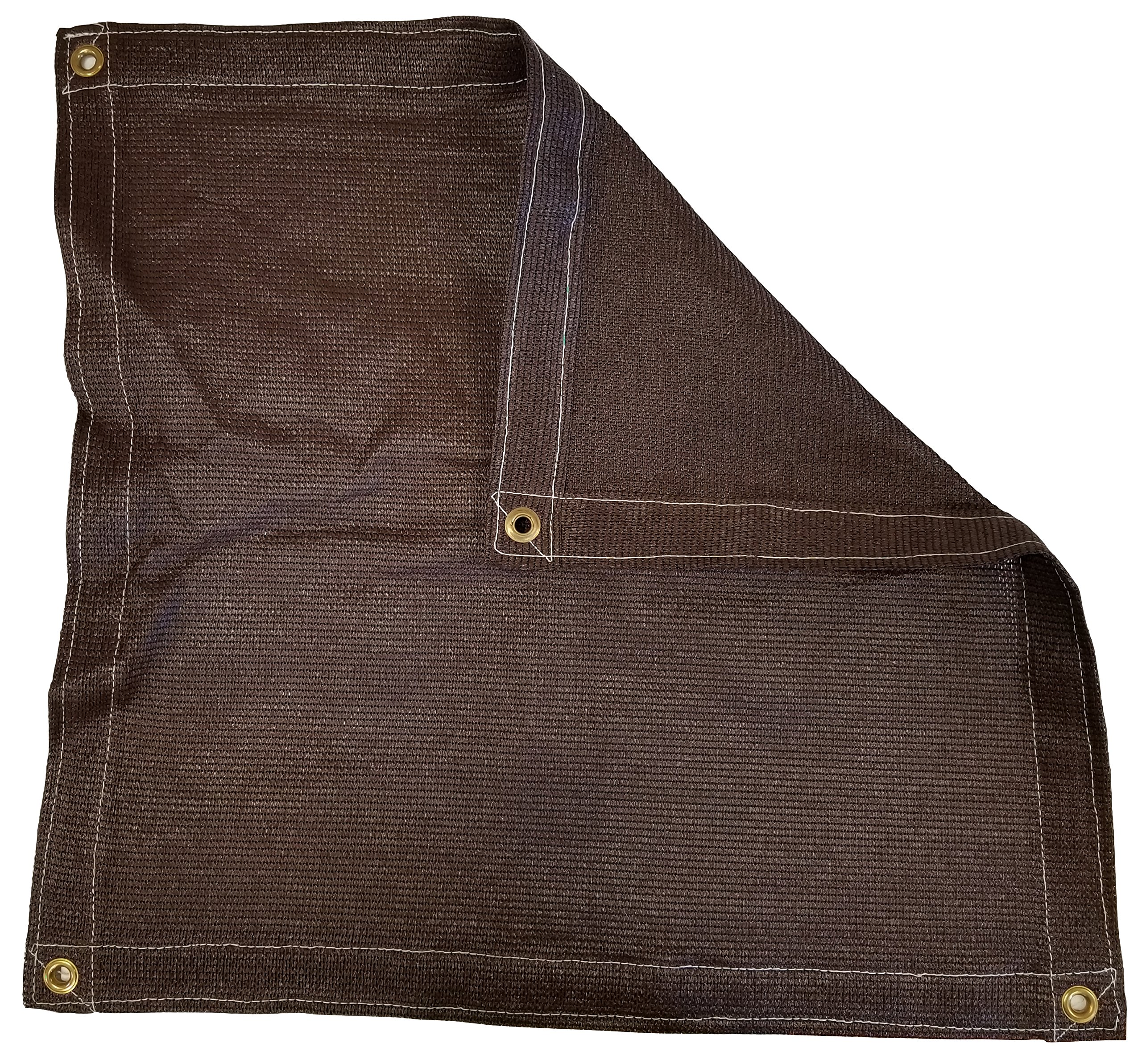 20 Ft. x 20 Ft. Brown Privacy Shade Mesh Tarp - Heavy Duty Outdoor Sun Blocking Fabric for Patio, Garden, and Poolside Privacy Protection