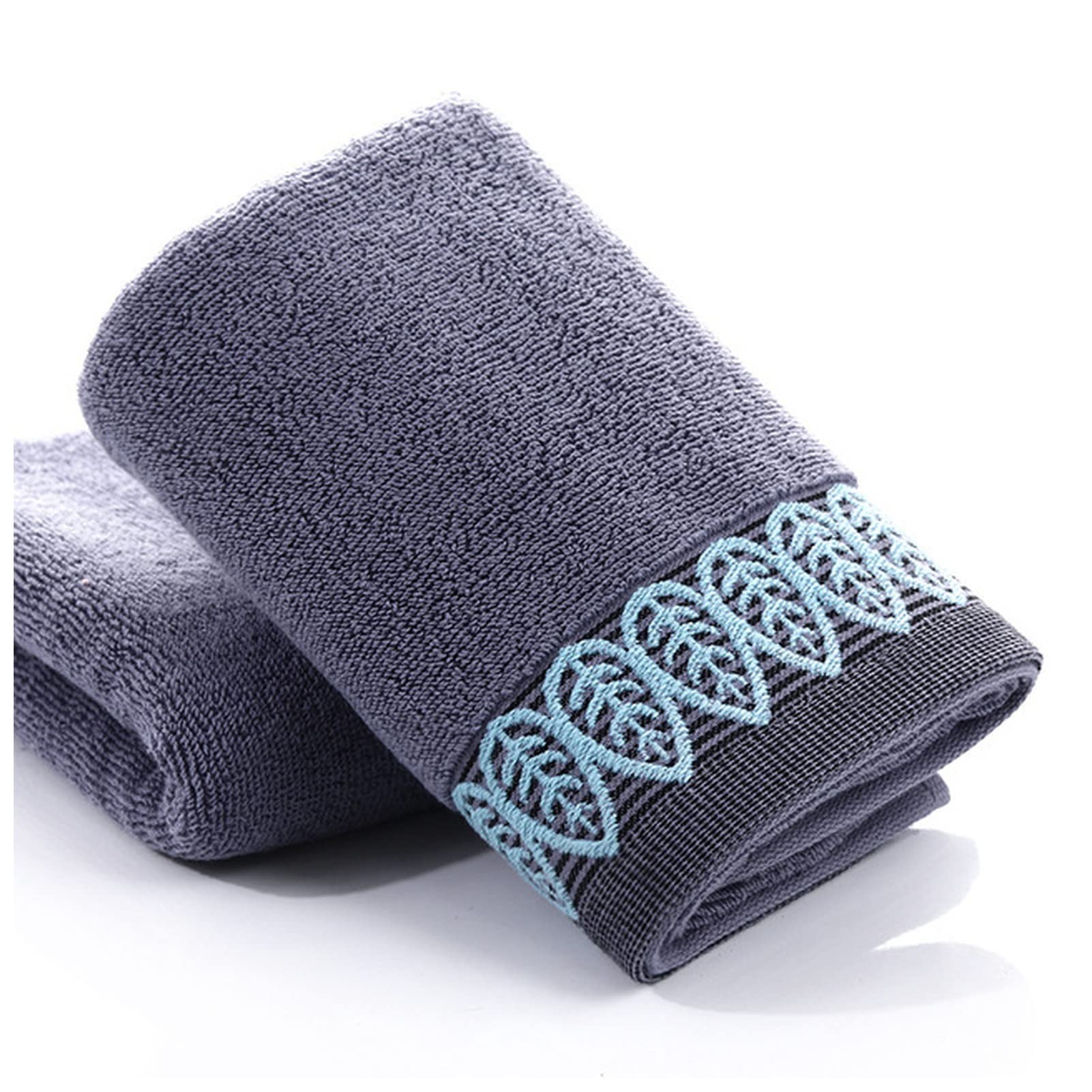 Premium 100% Cotton Beach Towel - 32 Strand Soft & Absorbent Leaf Embroidery Towel for Face, Hands & Body | Ideal for Beach, Pool, Spa, Travel & Gym (Color: C, Size: 1pc)