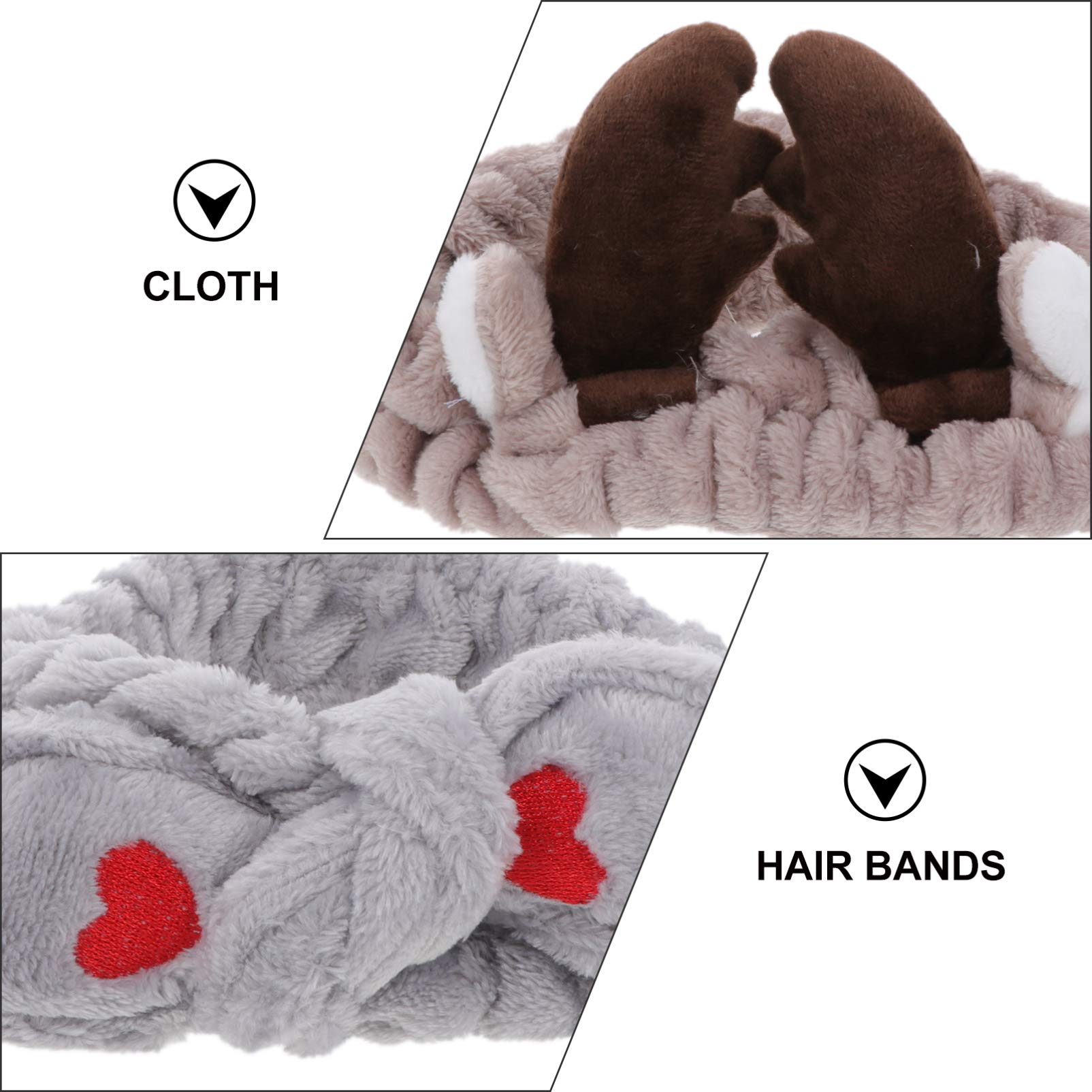 4pcs Plush Flannel Antler Headbands for Girls - Soft Shower Headbands, Cosmetic & Face Washing Hair Bands with Bow Tie Design - Perfect for Bathing, Skincare, and Spa Days