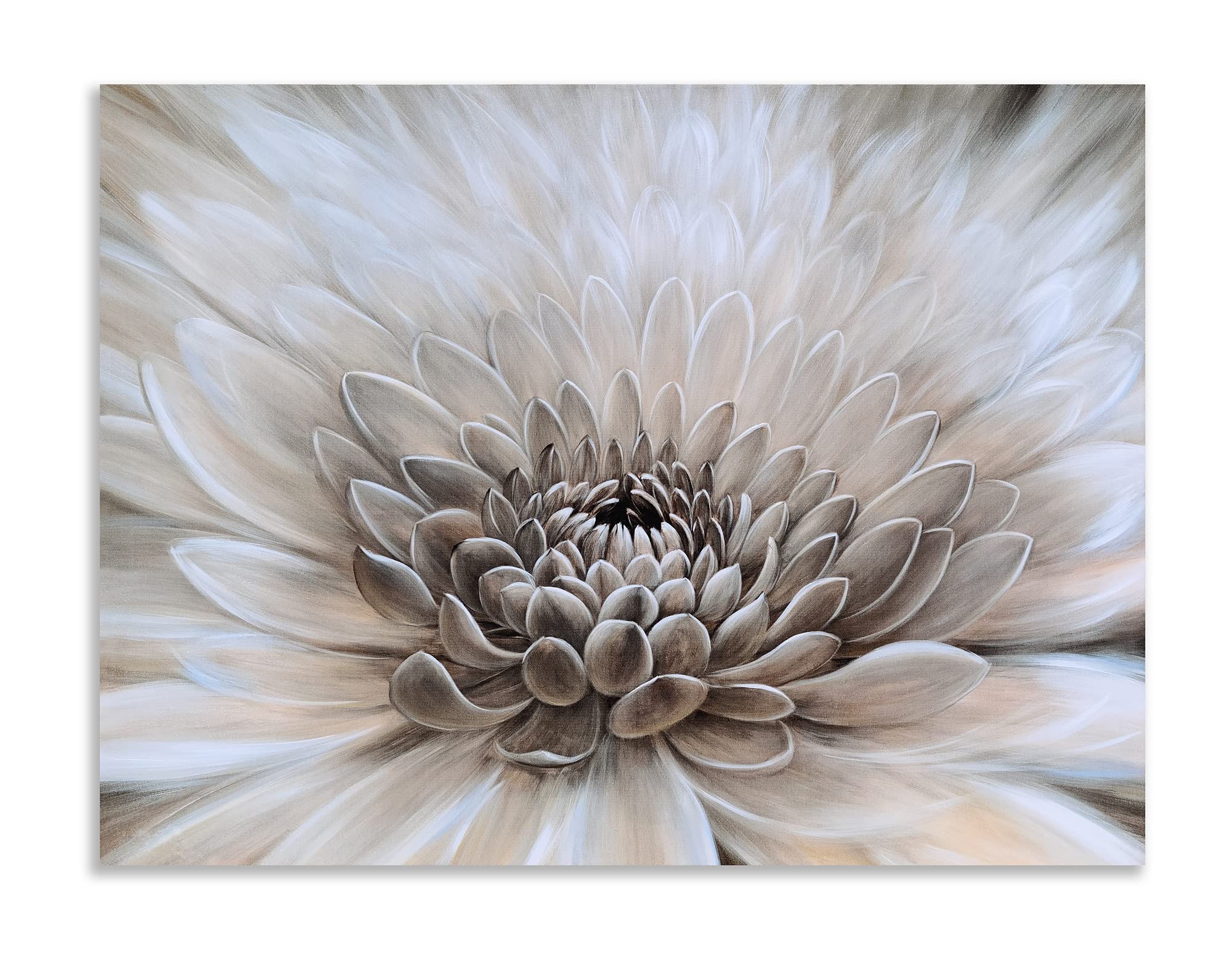SYGALLERIER Brown Canvas Wall Art - Textured Modern Flower Painting Gallery Wrap Contemporary Artwork for Living Room, Dining, Bathroom & Bedroom Decor | Perfect for Home, Office & Gift Giving