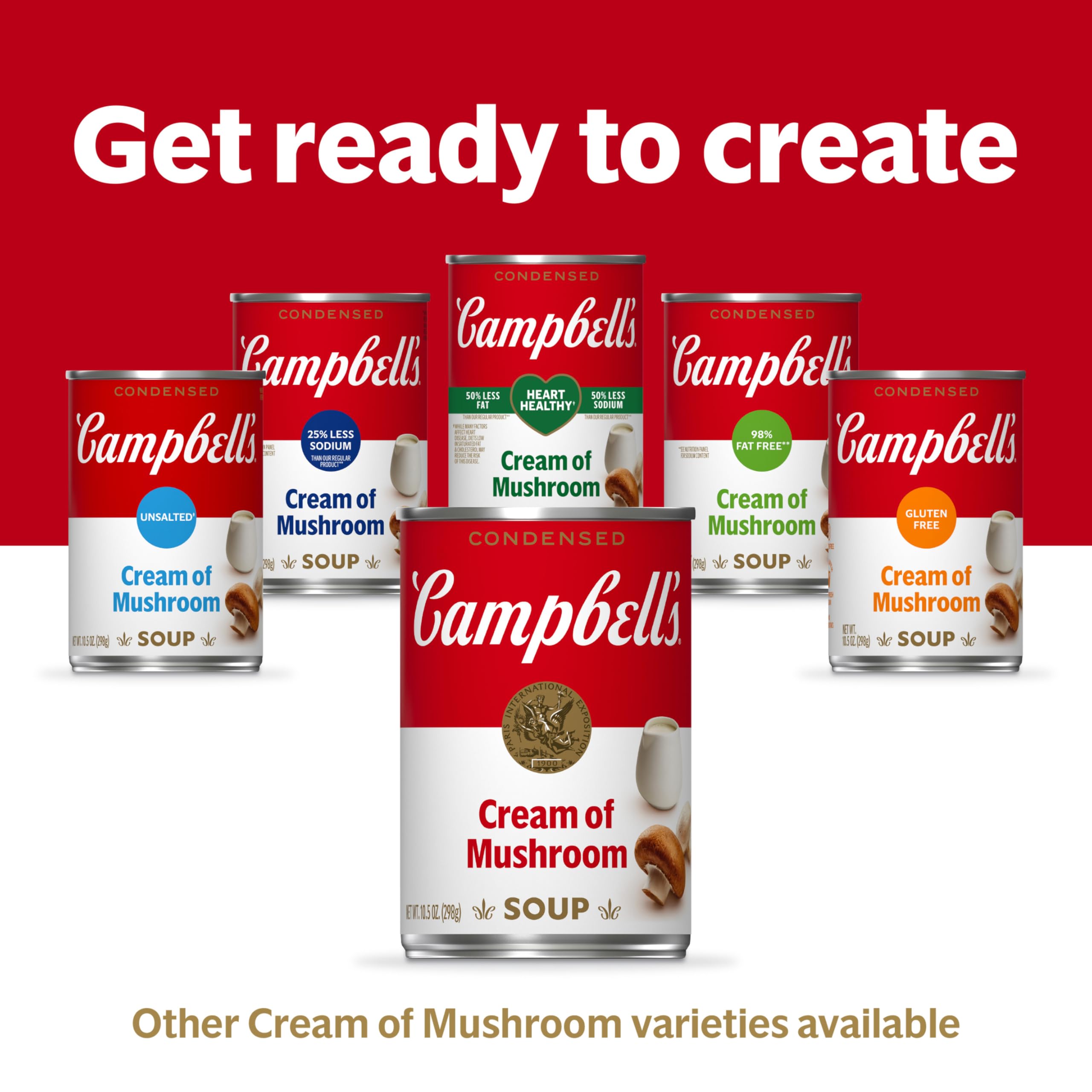 Campbell's Condensed Cream of Mushroom Soup - 10.5 Ounce Can (Pack of 6, 4 Cans Each) | Bulk Pantry Staple for Cooking, Casseroles & Recipes | Quick Meal Prep & Comfort Food Essentials