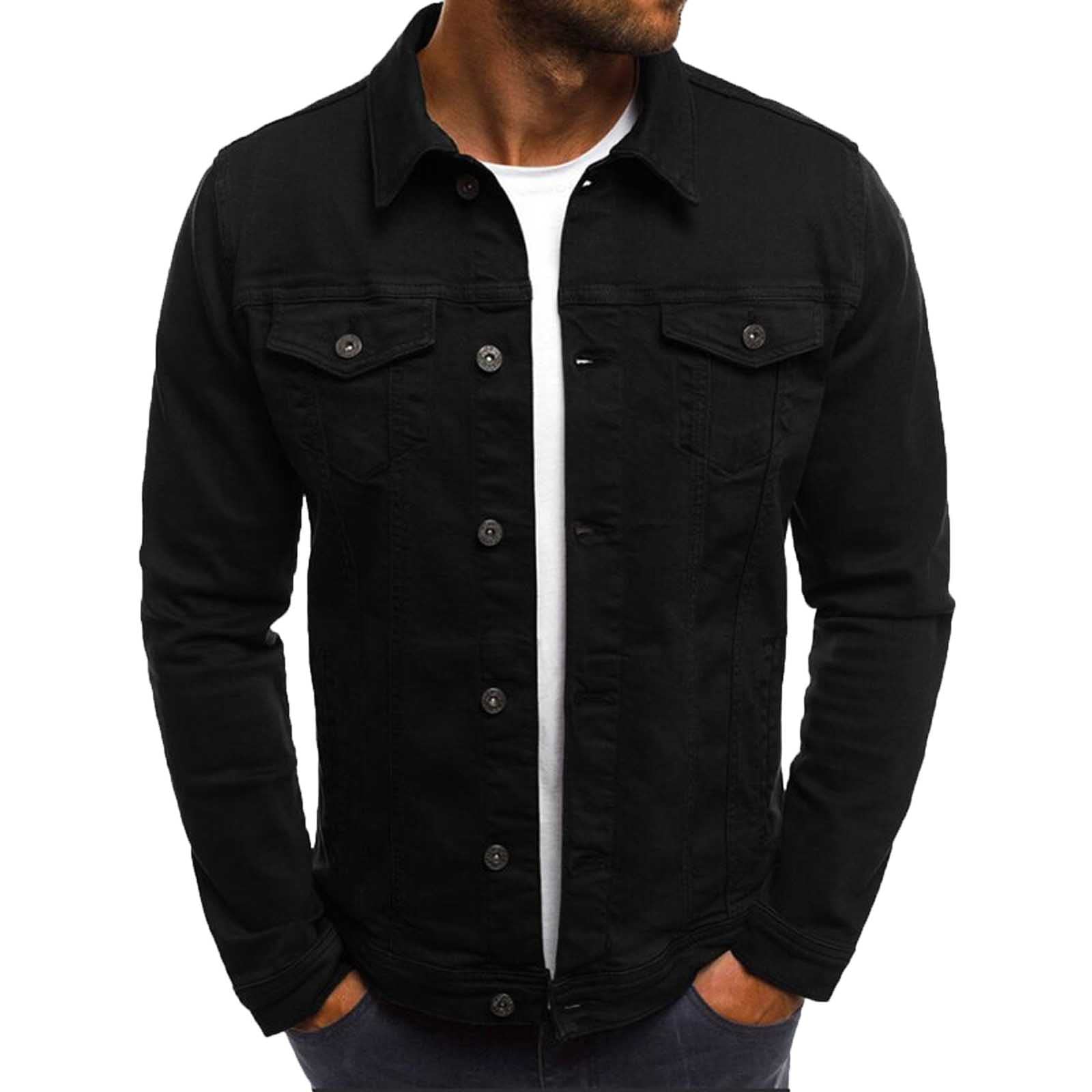 GBSELL Men's Short Sleeve Button-Up Shirts - Vintage Denim Tees for Work, Autumn & Winter Solid Color Casual Wear