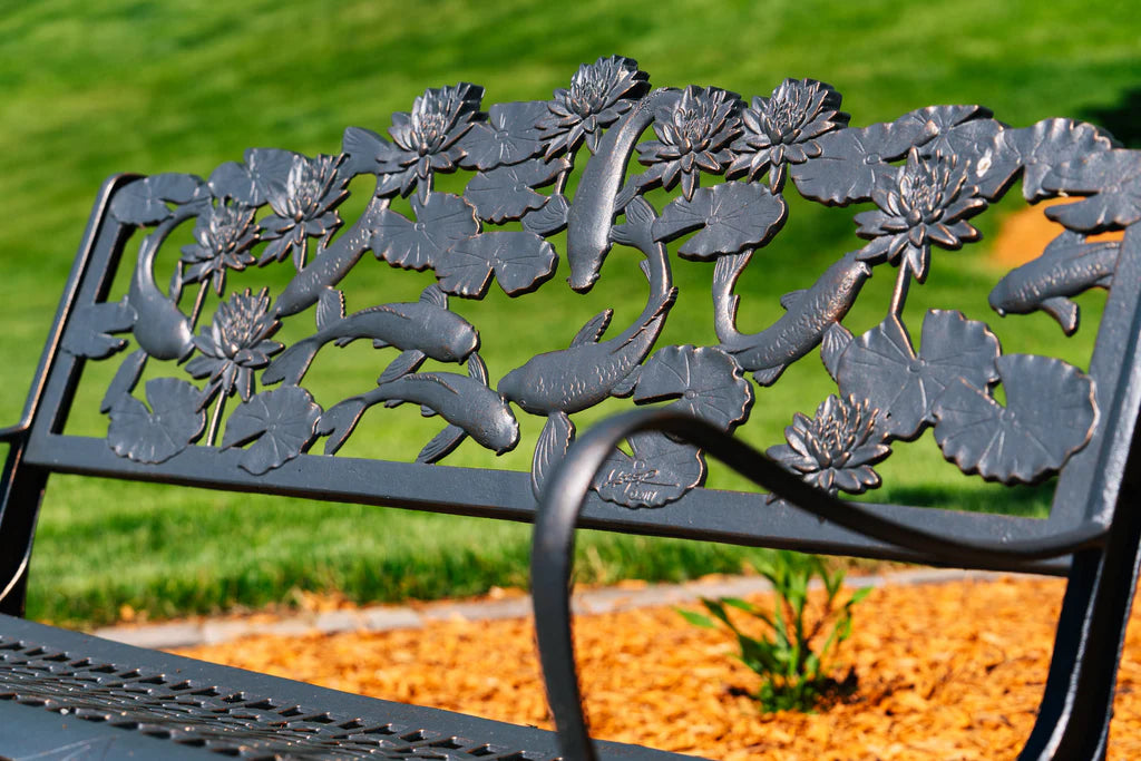Premium Outdoor KOI Glider Bench - Weather-Resistant Patio Swing Chair for Garden, Porch & Backyard Relaxation | Perfect for Reading, Lounging & Enjoying Nature