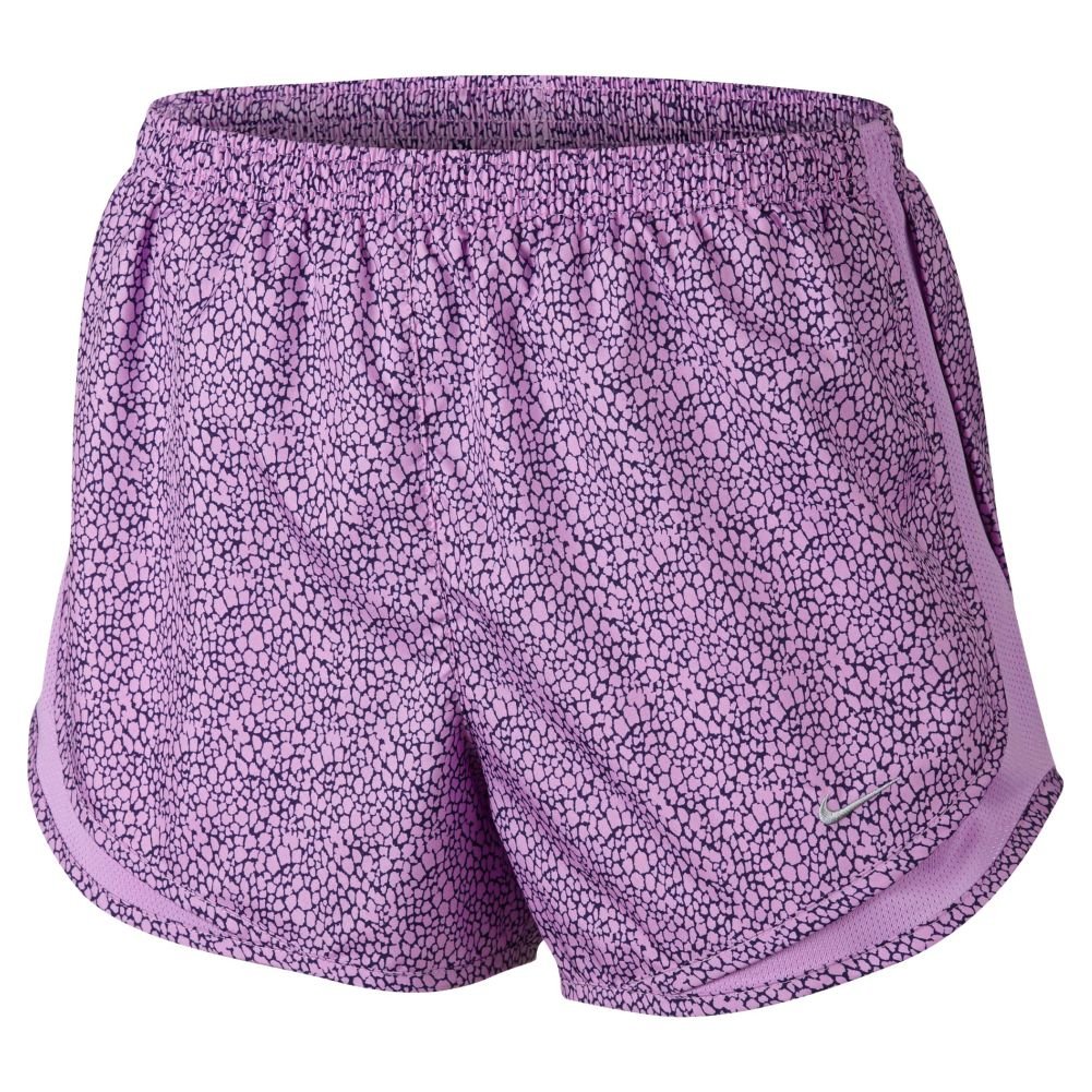 Nike Women's Tempo Printed Running Shorts - Violet Shock/Matte Silver, Small | Lightweight Athletic Shorts for Running, Yoga & Gym Workouts