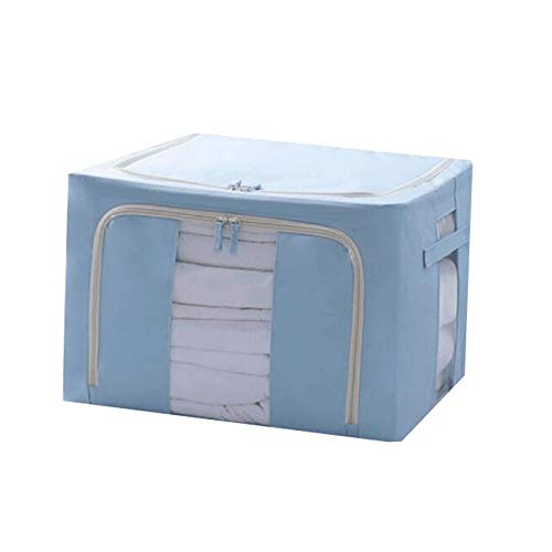 WOCOYO Foldable Storage Bins with Lids & Handles - 1 Pack Linen Fabric Storage Boxes for Organizing Toys, Clothes, Books & Home Office Supplies | Perfect for Closet, Nursery & Shelf Organization