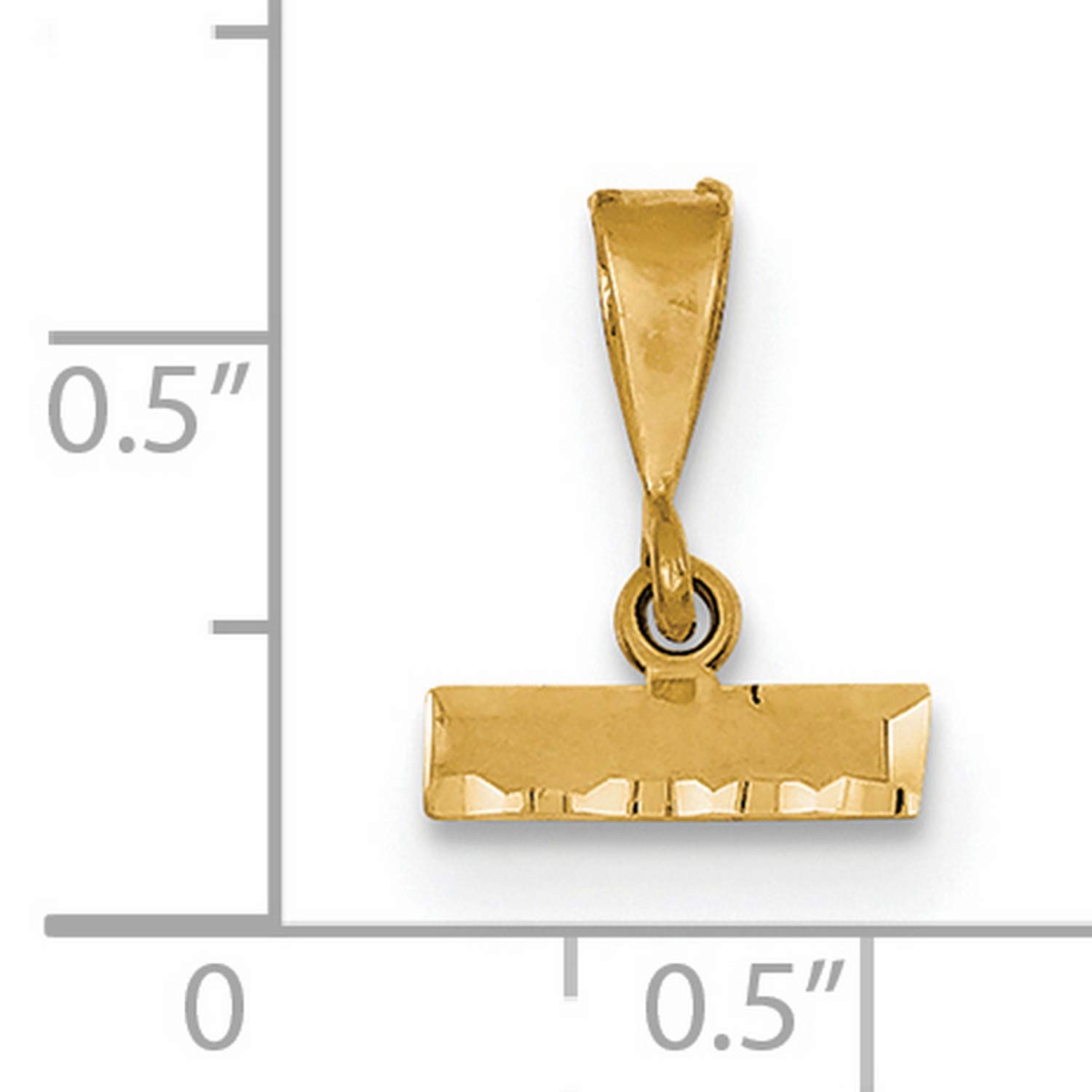 14K Yellow Gold Small Satin Number Holder Pendant with Accented Border - 14mm x 11mm Charm for Birthdays, Anniversaries & Special Occasions - Personalized Jewelry Gift for Women
