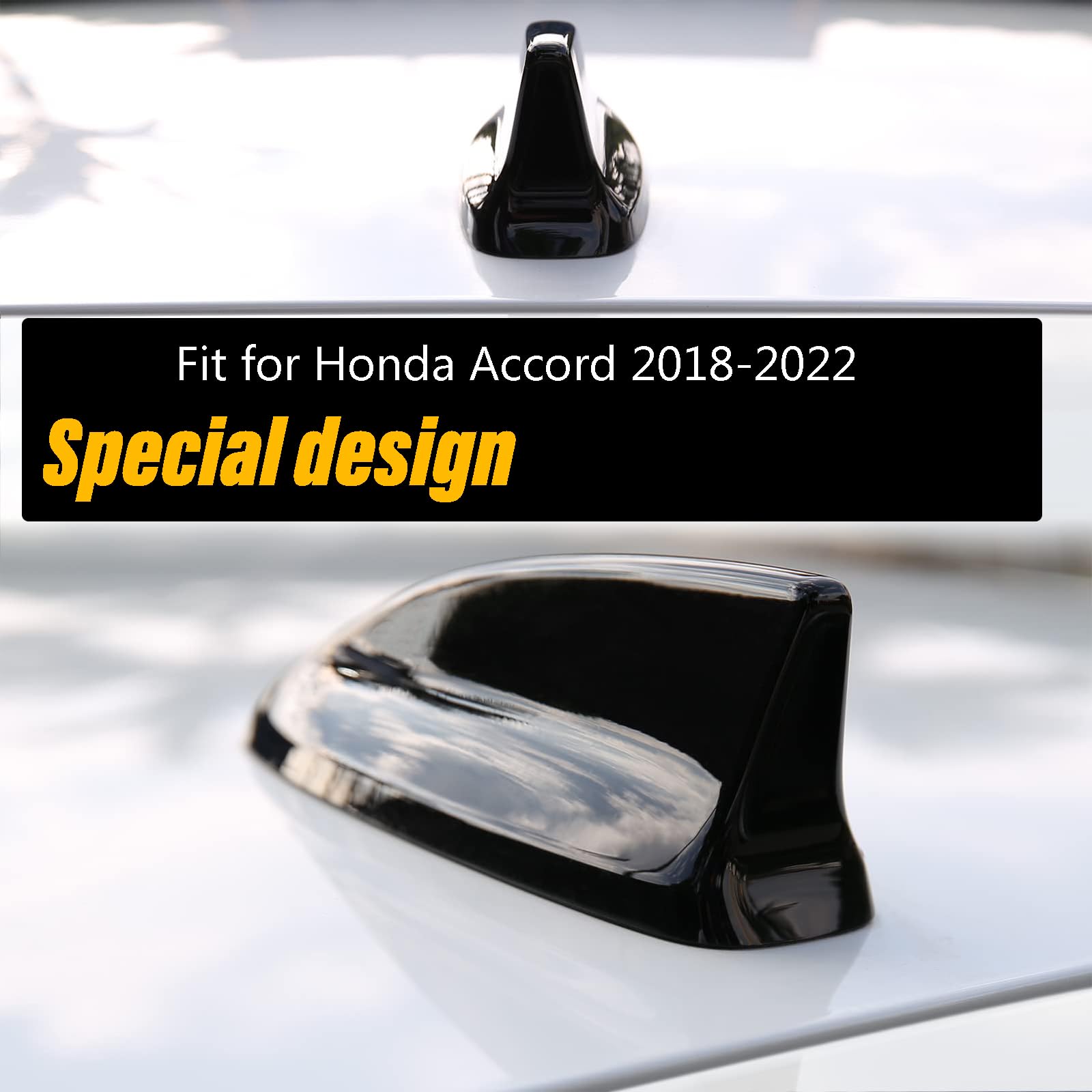2018-2022 Honda Accord Shark Fin Antenna Cover - Black Car Exterior Accessory | Weatherproof Aerial Topper for Enhanced Style & Protection | Perfect for Daily Commute, Road Trips & Car Shows