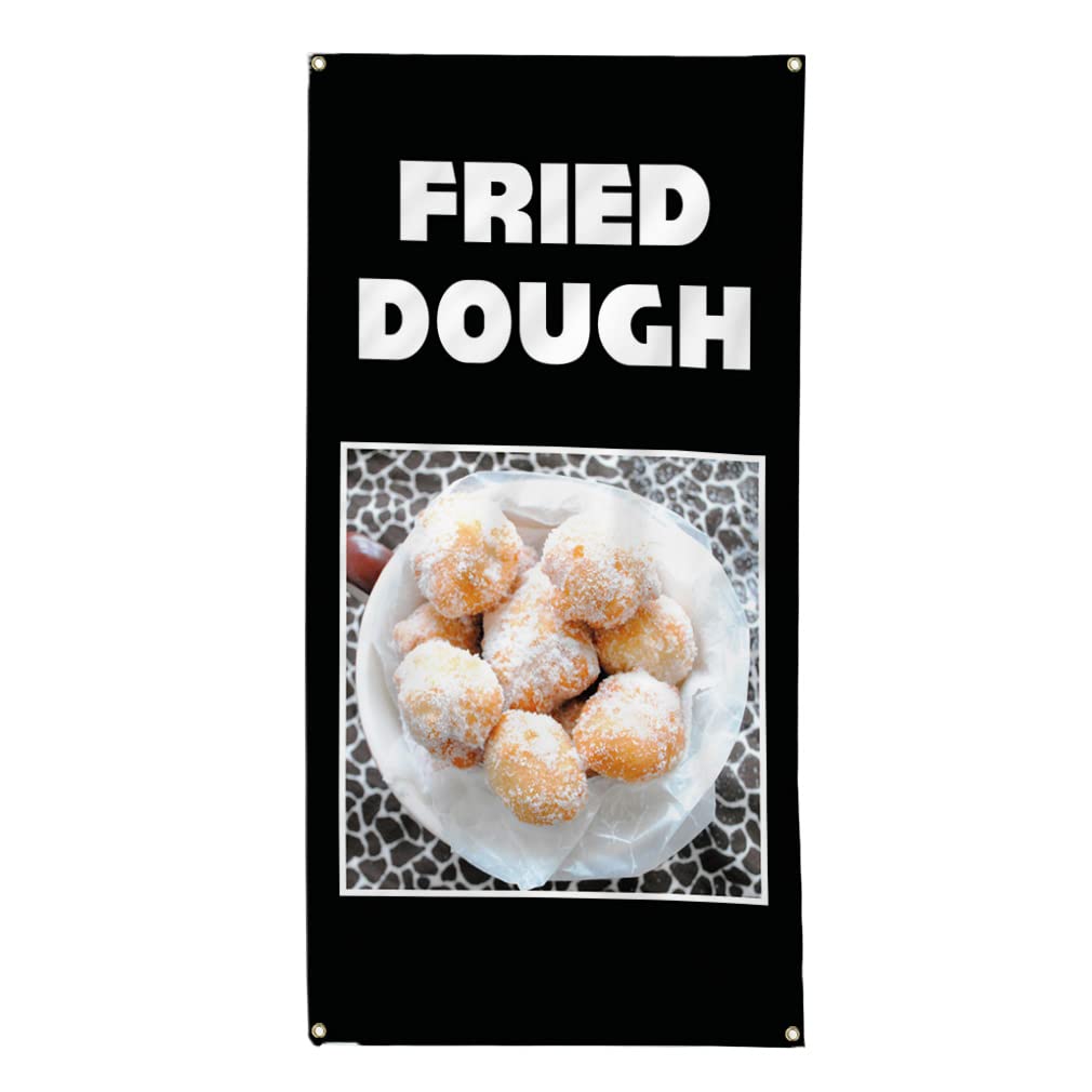 Premium Vertical Vinyl Banner - Weatherproof Outdoor Sign for Food Fairs, Restaurants & Cafes (72x36 Inches with 6 Grommets) - Perfect for Food Markets, Industrial Yard Signs & Business Advertising