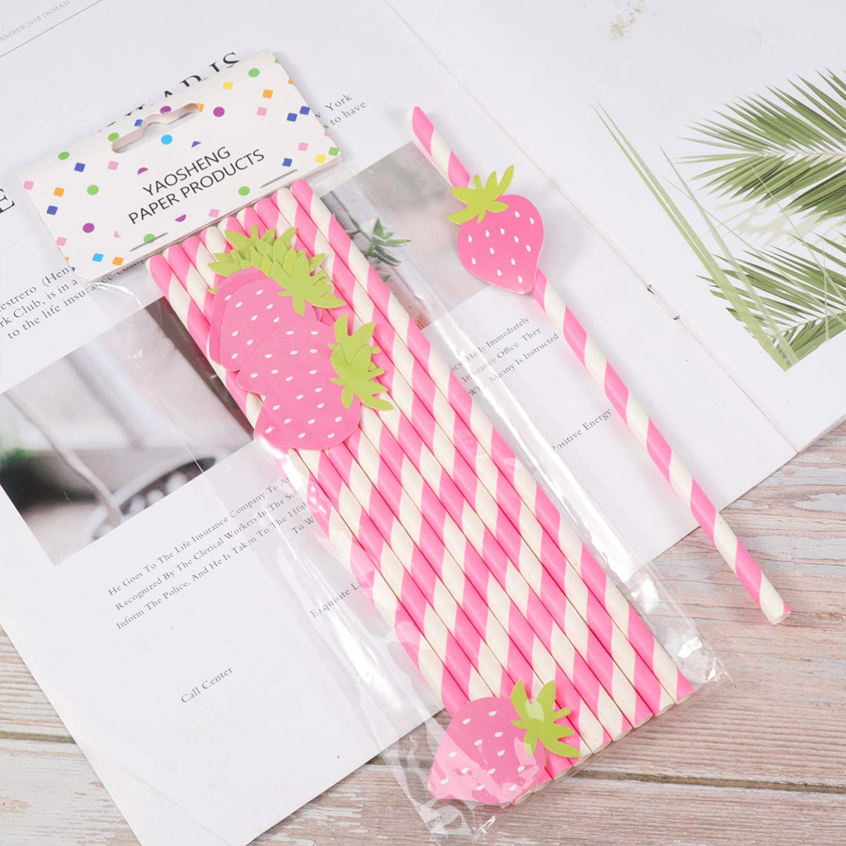 40pcs Colorful Paper Straws - Eco-Friendly Disposable Drinking Straws for Parties, Weddings, Hawaiian Luau & Tropical Themed Events