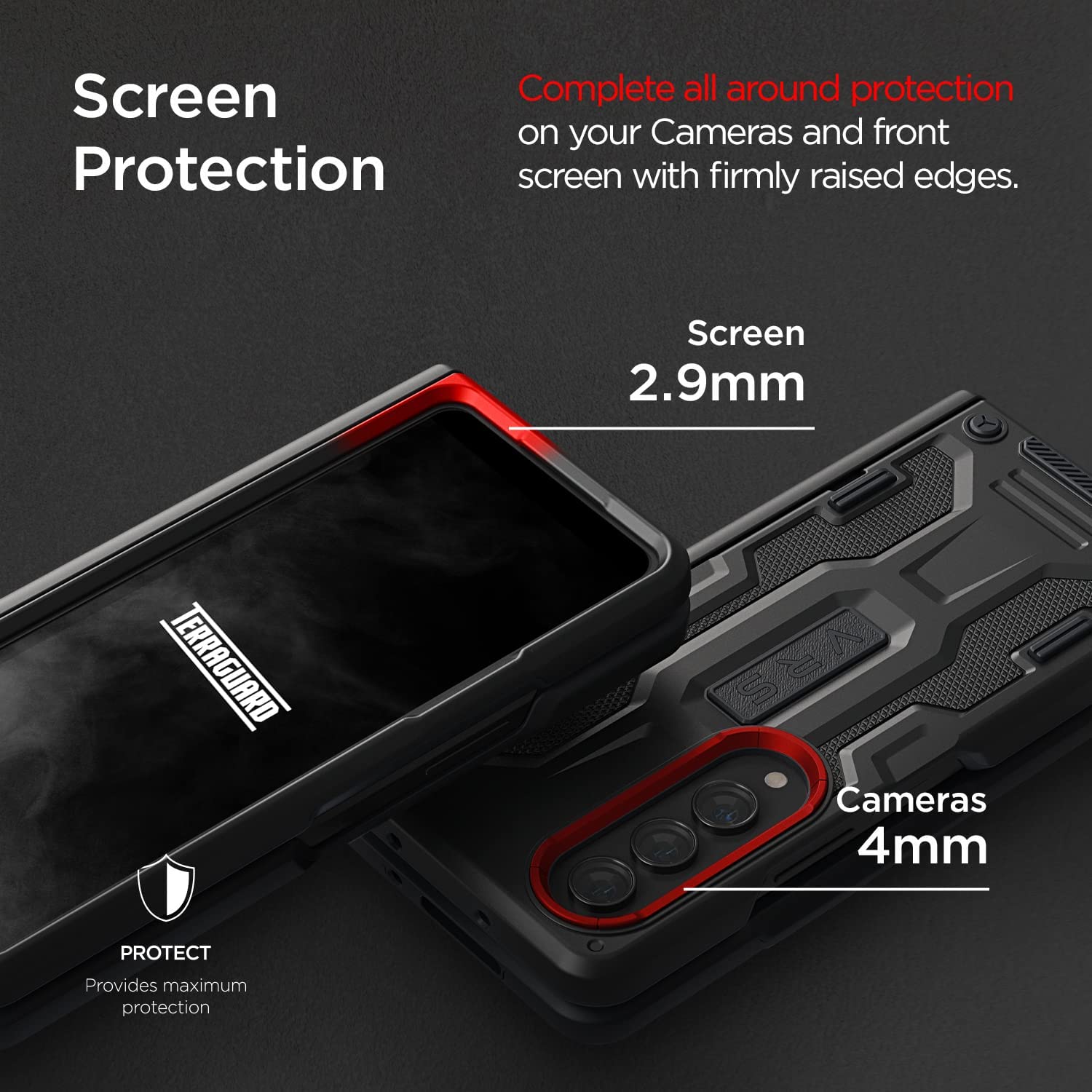 Samsung Galaxy Z Fold 4 5G Rugged Protective Case with Built-in Screen Protector | Shockproof Cover for Work, Travel & Outdoor Activities