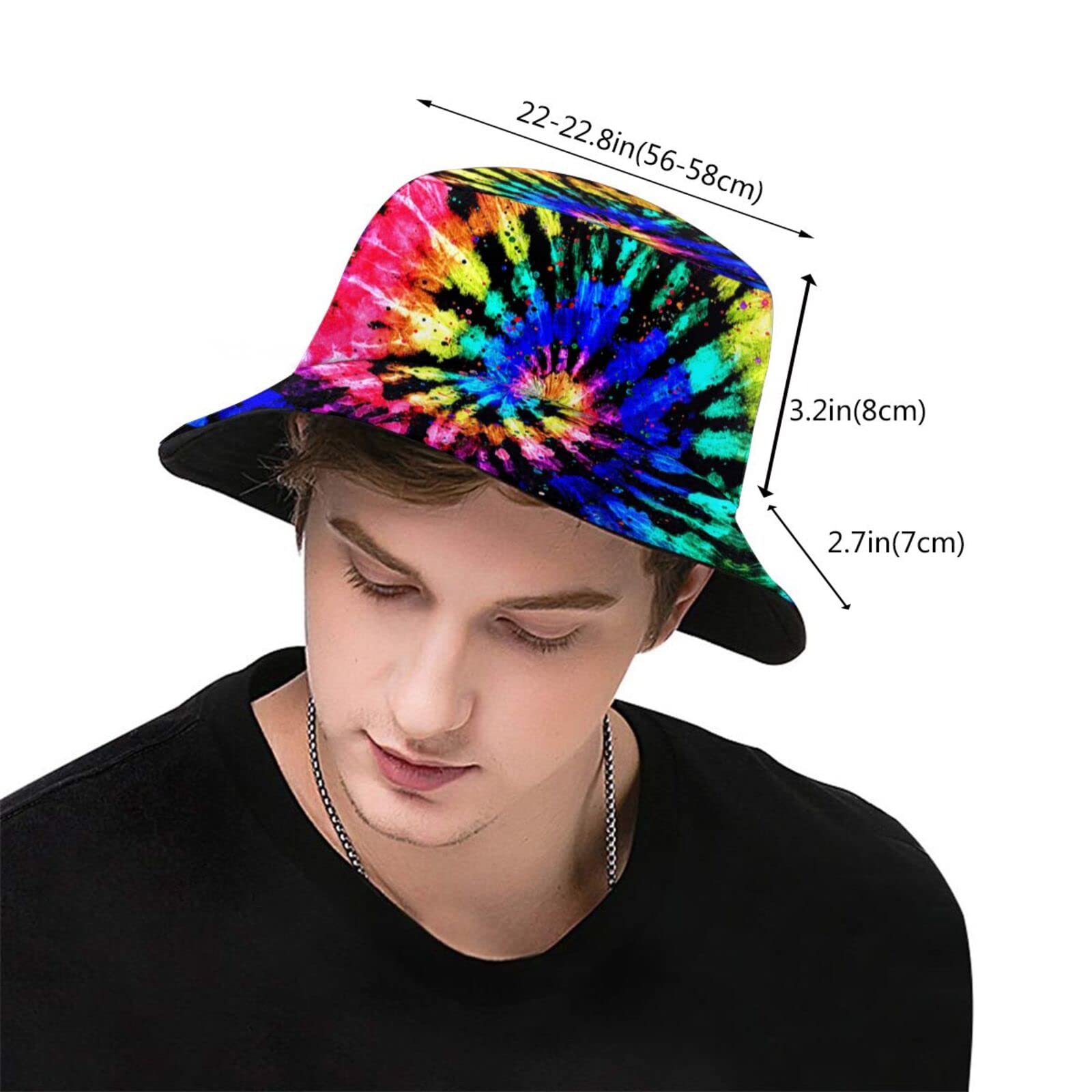 Trendy Tie Dye Print Bucket Hat - Colorful Summer Unisex Sun Hat for Men & Women - Perfect for Beach, Music Festivals & Outdoor Activities