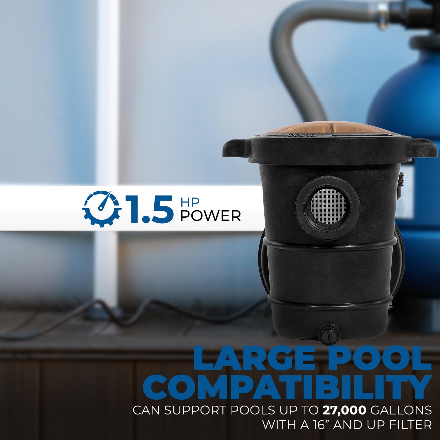 XtremepowerUS 1.5HP 2-Speed Above Ground Pool Pump with 1.5